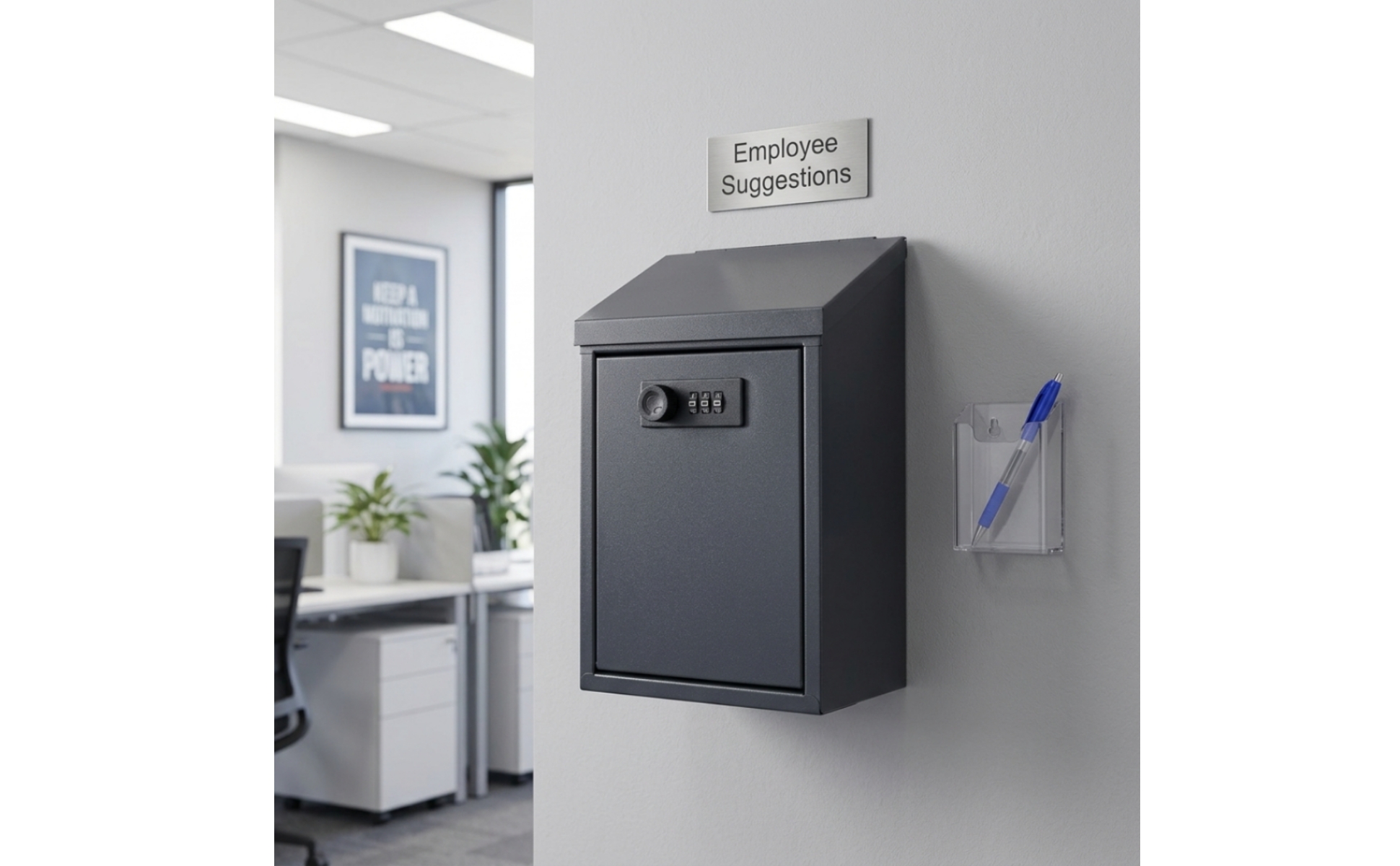 Mailbox with Combination Lock Compact Wall Mailbox Metal for Apartments, Offices