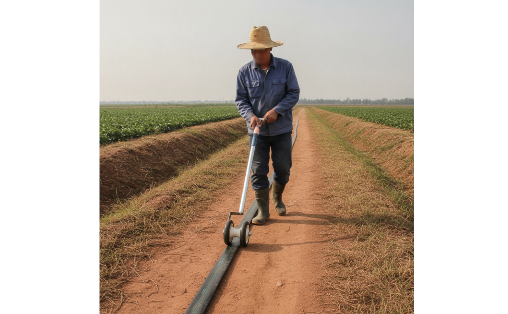 Hose Handling Tool Telescoping Hose Guide with Wheels Adjustable for Irrigation
