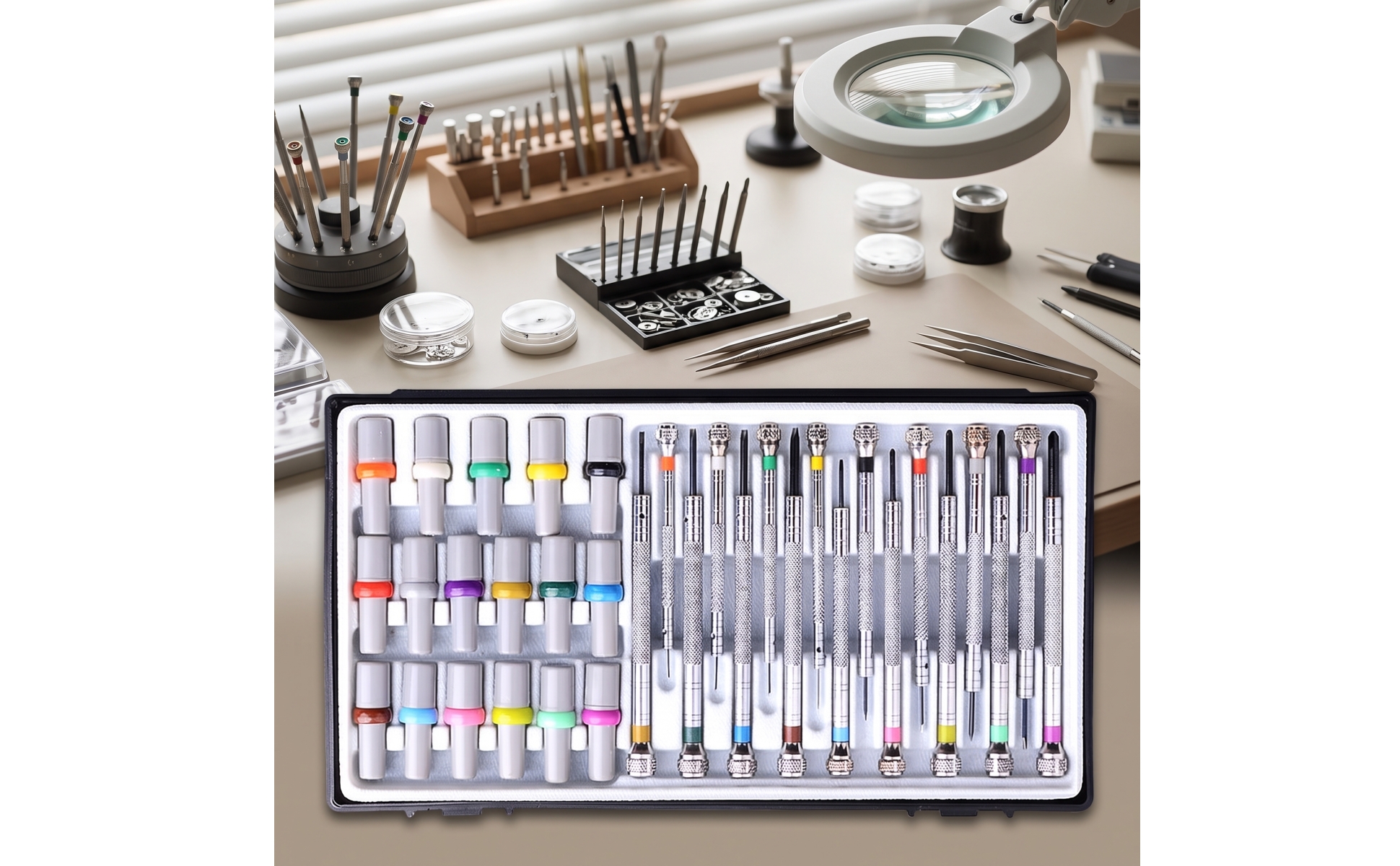 Präzisions-Schraubendreher-Set mit Etui präzise Uhrmacher-Schraubendreher-Set