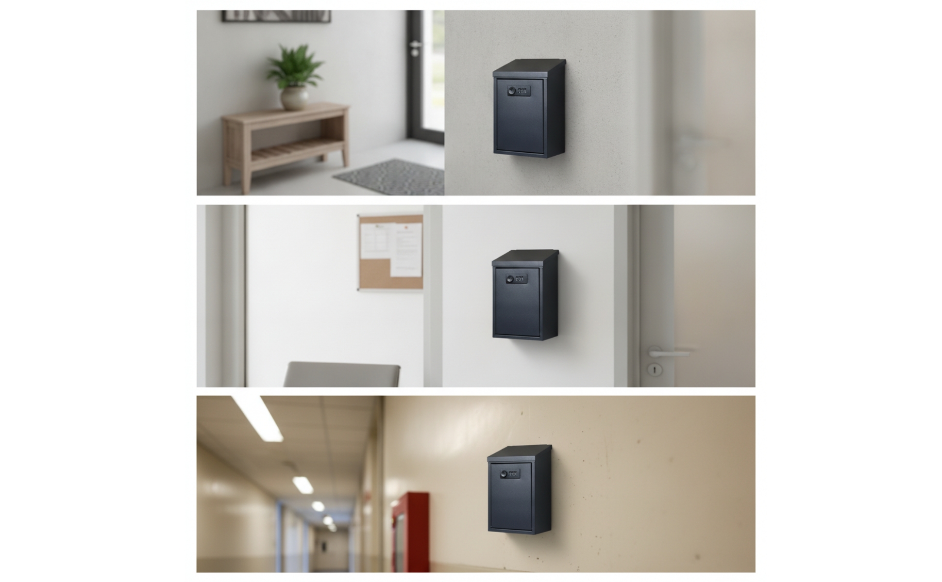 Mailbox with Combination Lock Compact Wall Mailbox Metal for Apartments, Offices