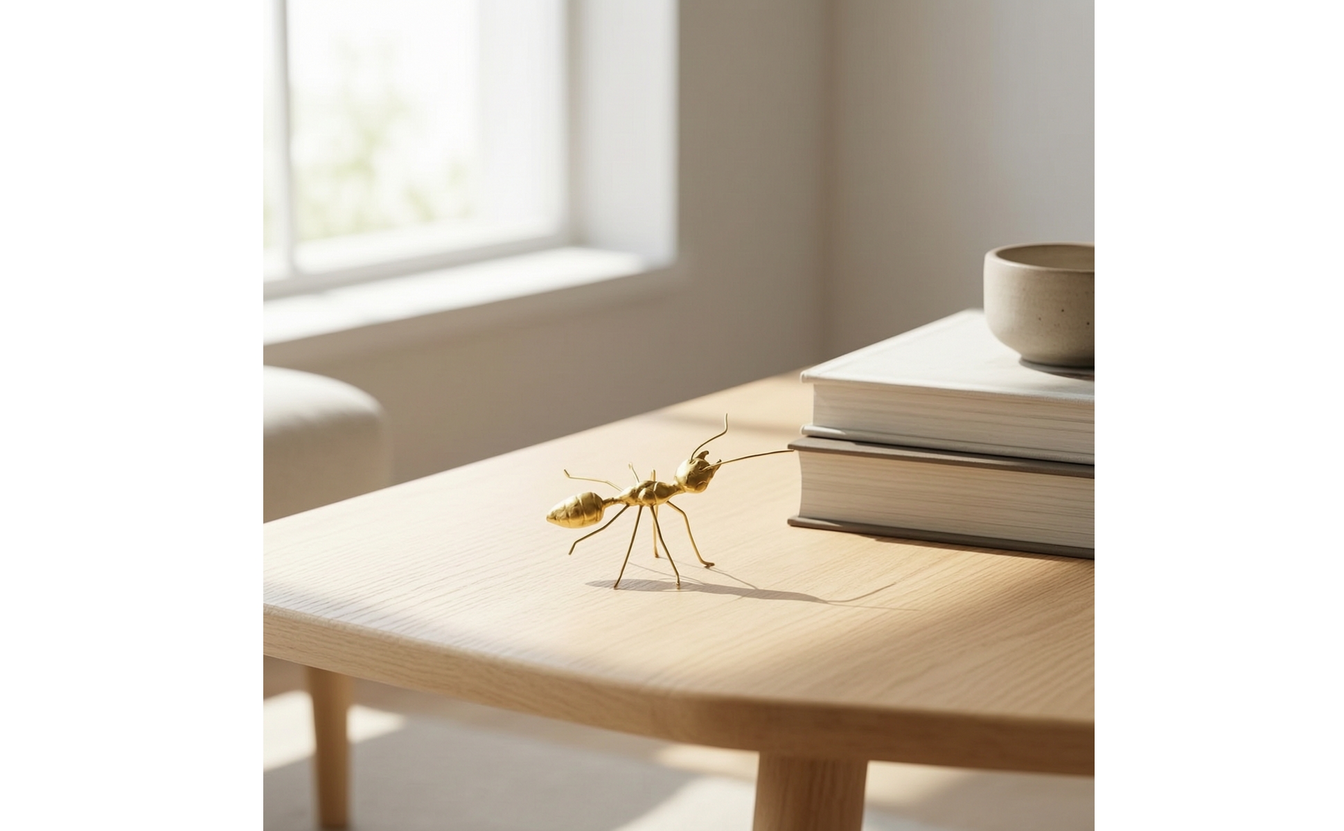 Insektenfigur goldfarben Insekt aus Metall metallisch für Regal, Schreibtisch
