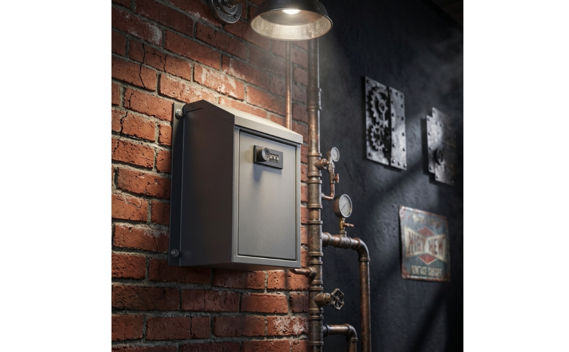 Mailbox with Combination Lock Compact Wall Mailbox Metal for Apartments, Offices