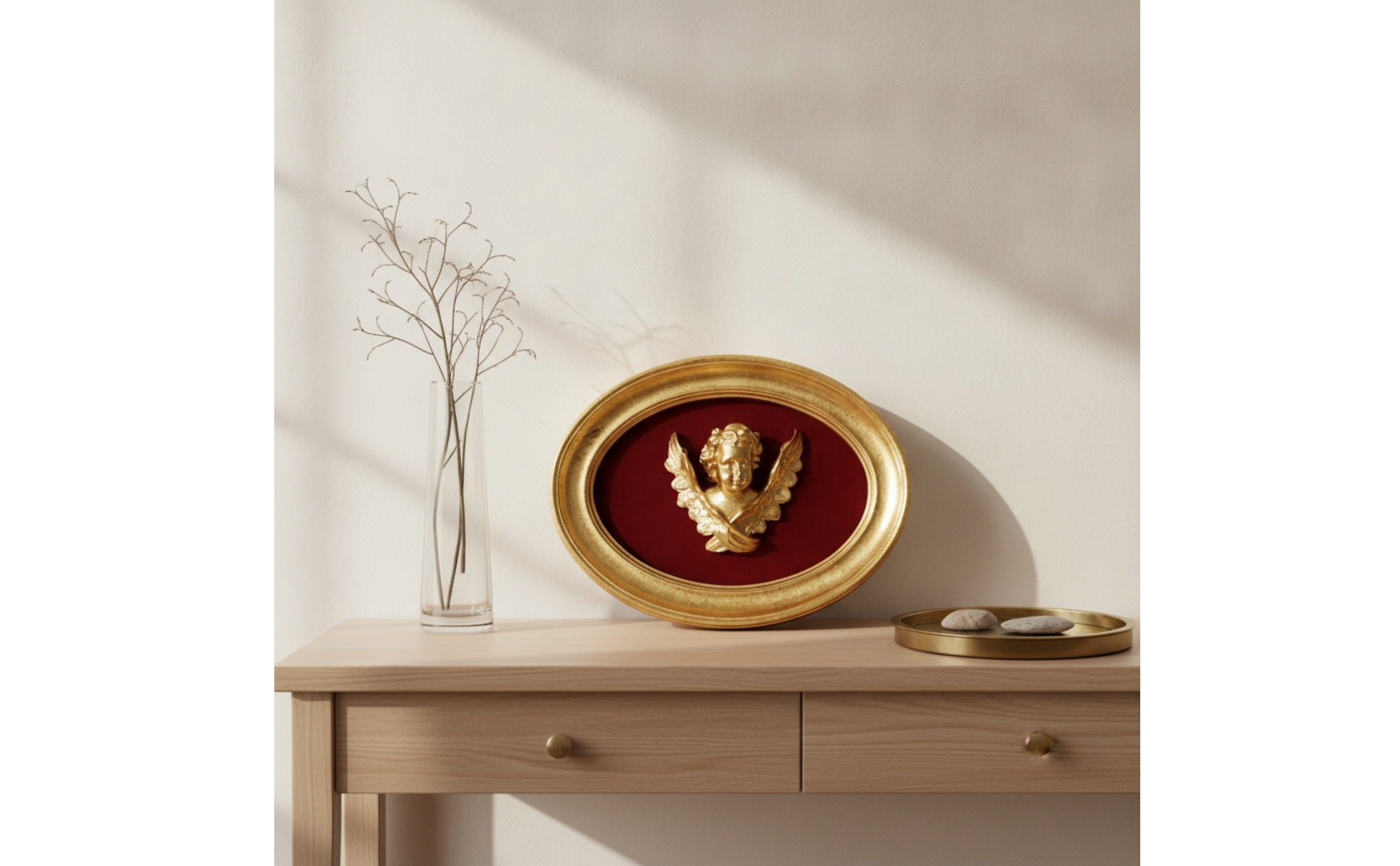 Oval Frame with Cherub Gold Toned Oval Picture Frame Ornate for Living Room