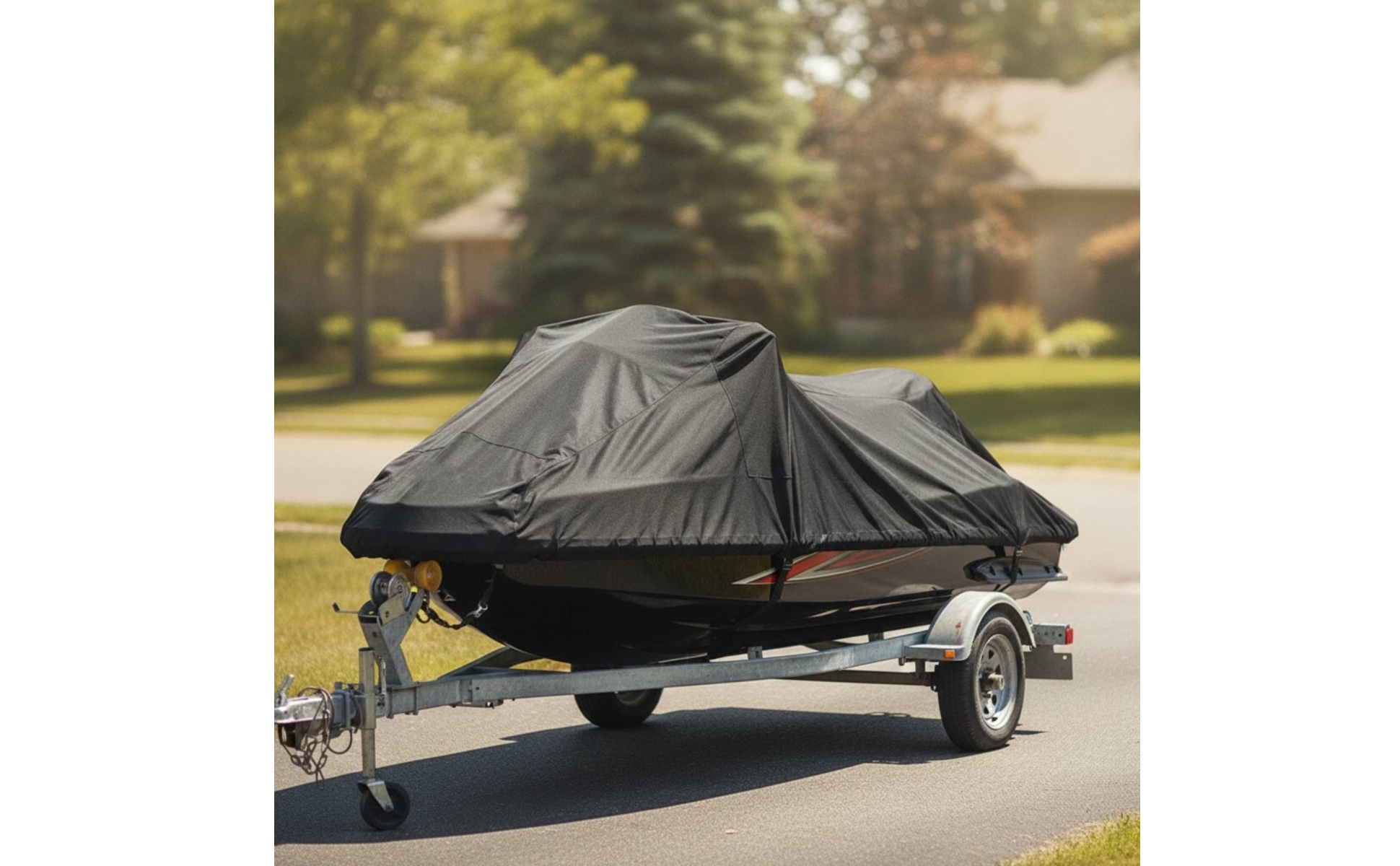 Motorboat Cover with Oxford Material Waterproof for Outdoor Storage, Boat Owners