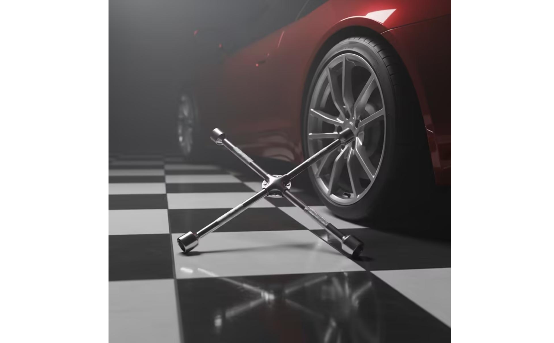 Cross-Shaped Socket Wrench with Clip Chrome-Plated for Motorists, Mechanics
