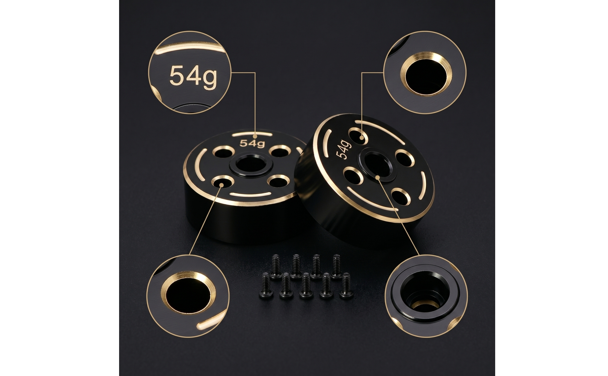 Brass with Screws Low Center of Mass Distribution
