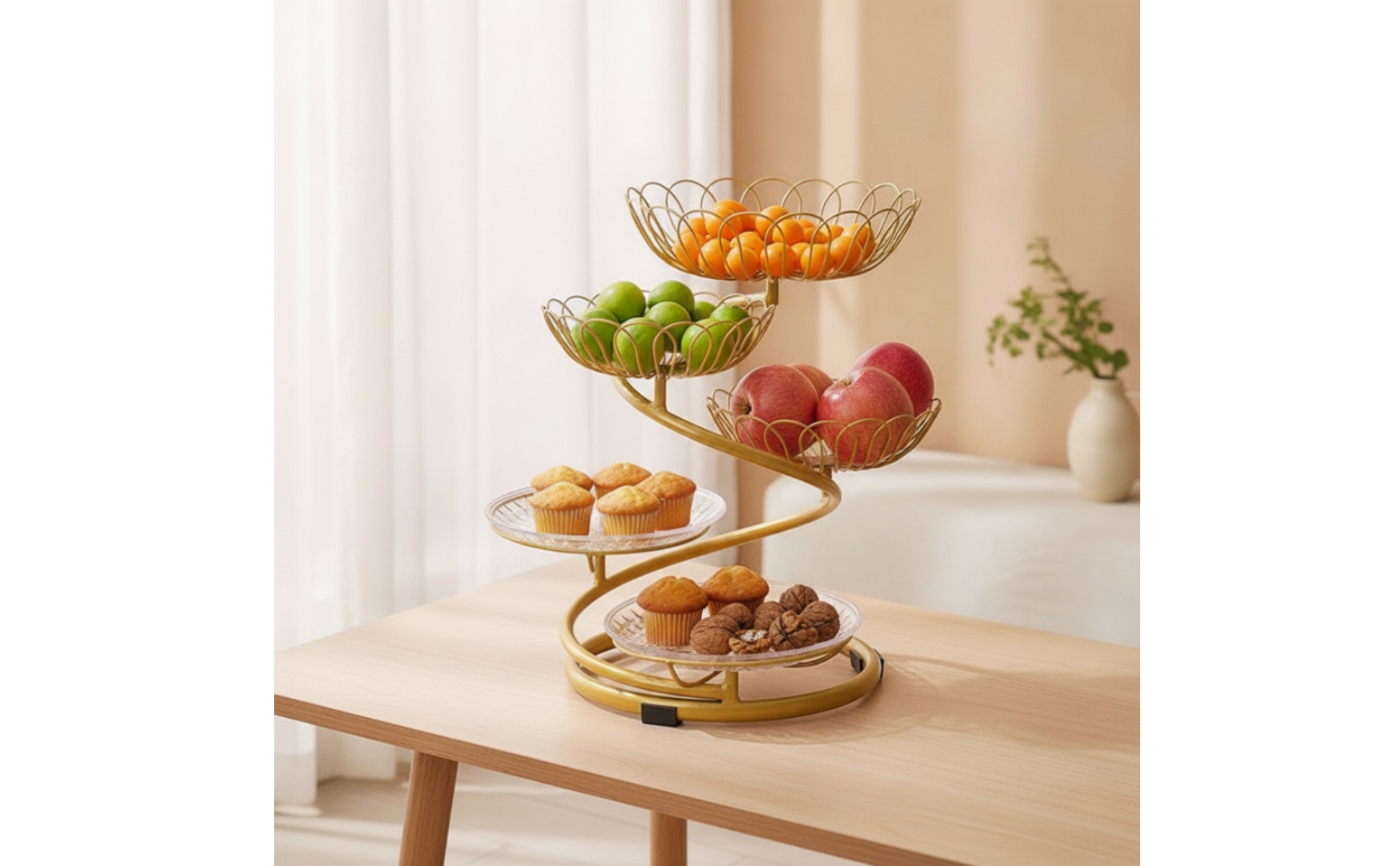 5-Tier Fruit Basket Stand Countertop for Dining Table, Tea Party, Hosts