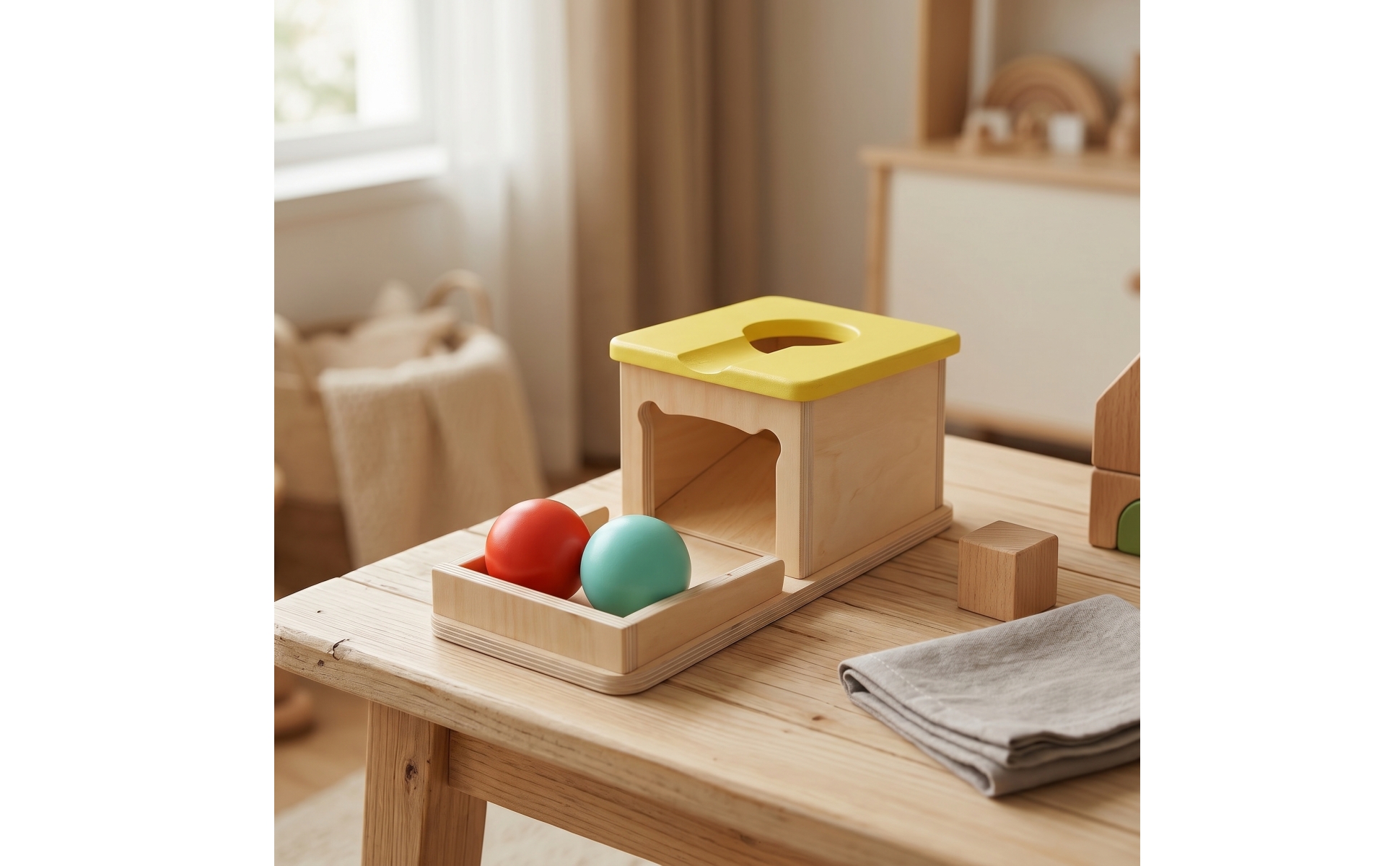 Object Permanence Box Smooth Object Permanence Box with Tray Educational