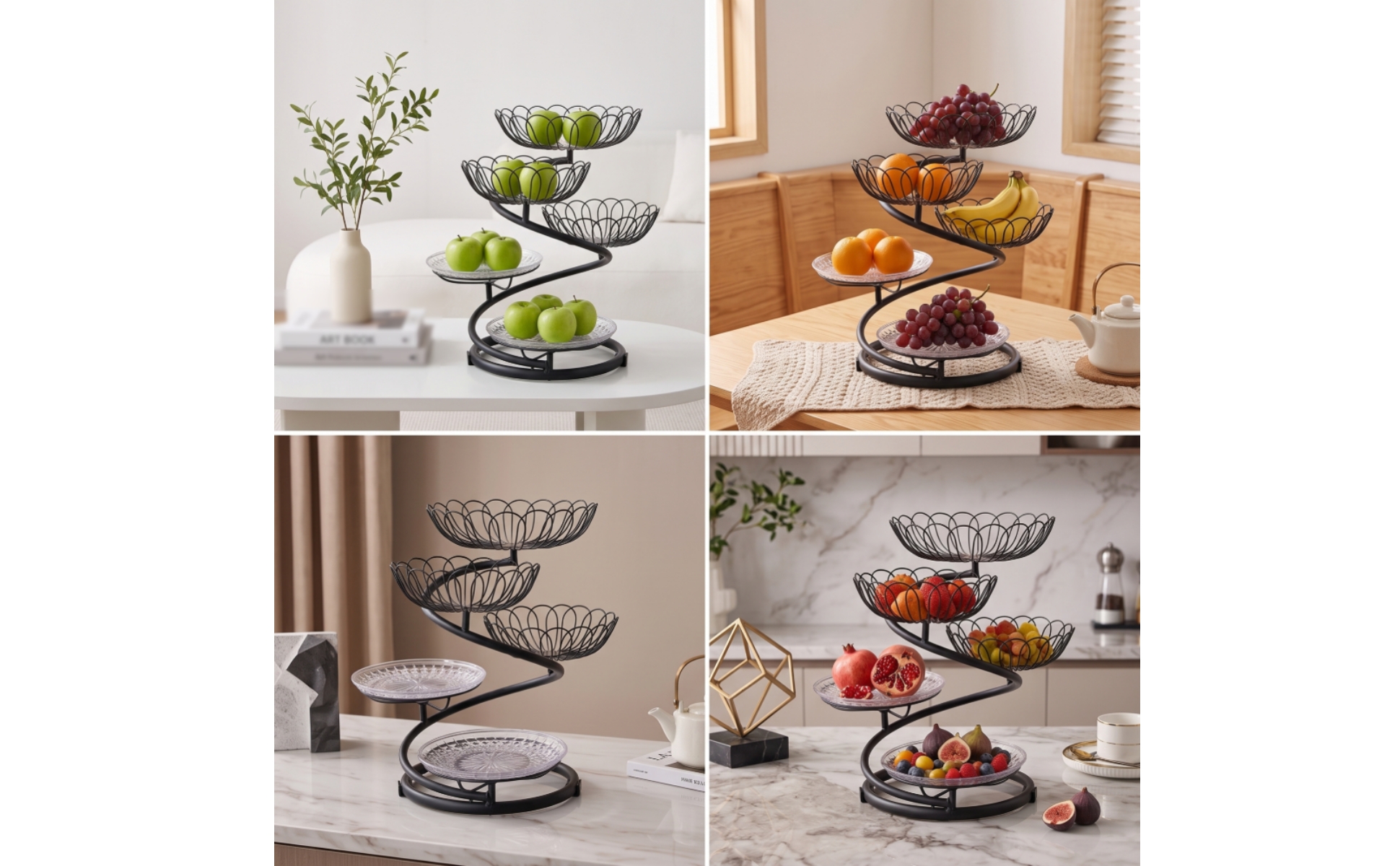 5-Tier Fruit Basket Stand Countertop for Dining Table, Tea Party, Hosts