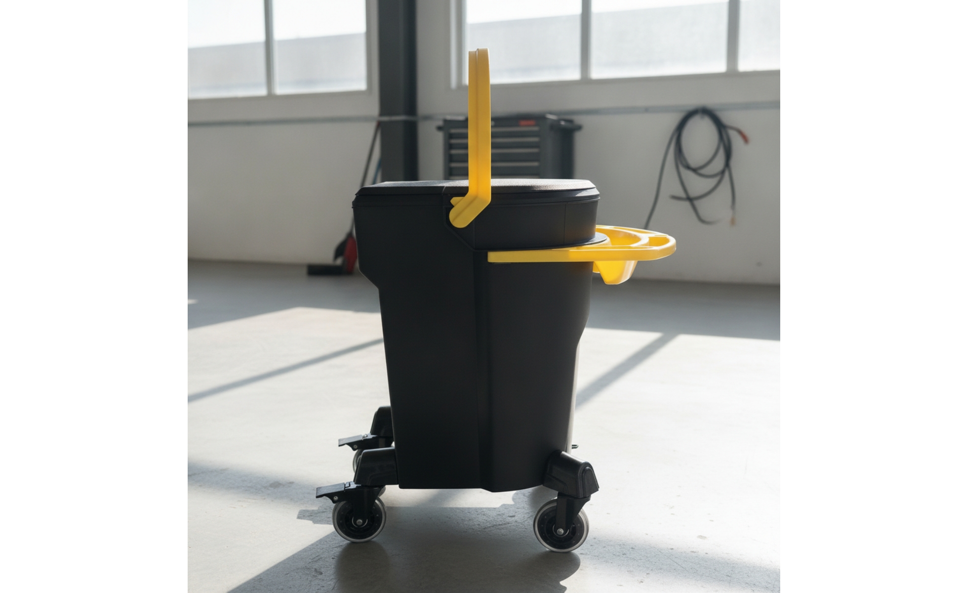 Rolling Wash Container with Handle Mobile Container with Casters Portable