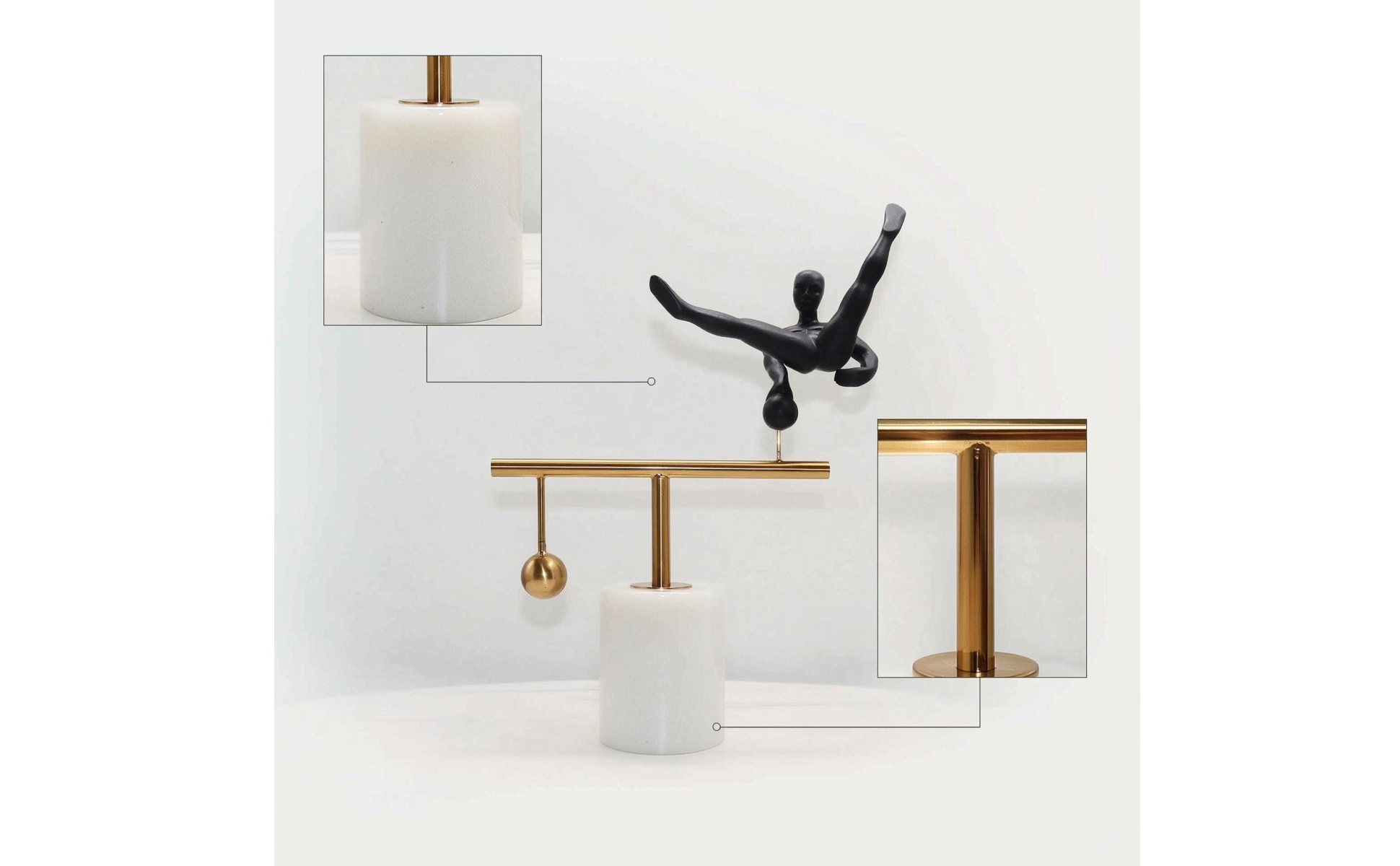 Acrobatic Figure Statue Modern Human Figure Sculpture Contemporary for Bookshelf