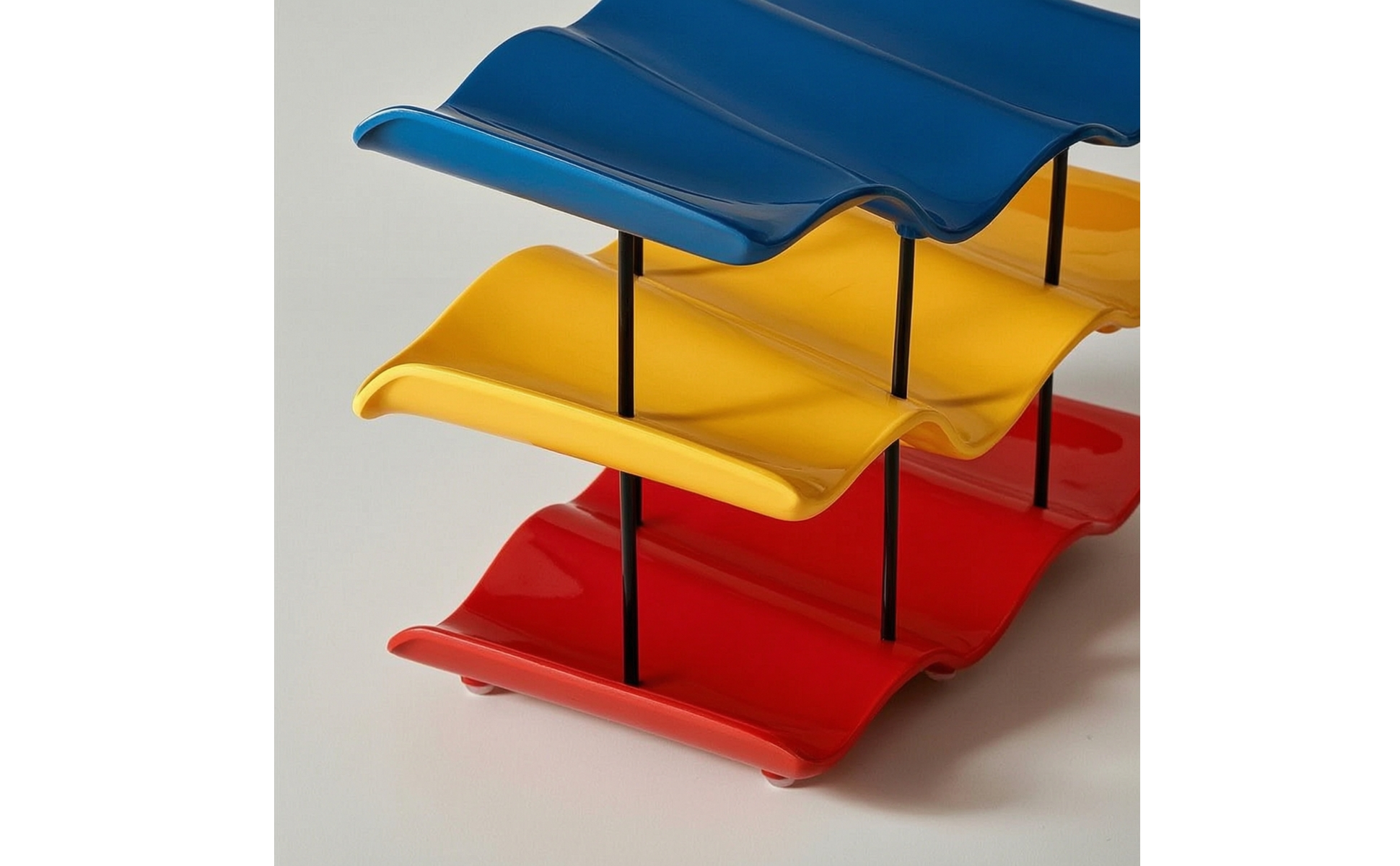 Cup Rack with Vertical Support Rods Layered Cup Storage Rack Countertop for Bar