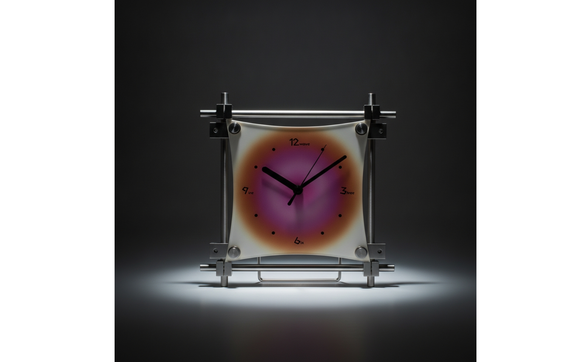 Analog Clock with Stand Modern Square Acrylic Clock Minimalist for Desk, Office