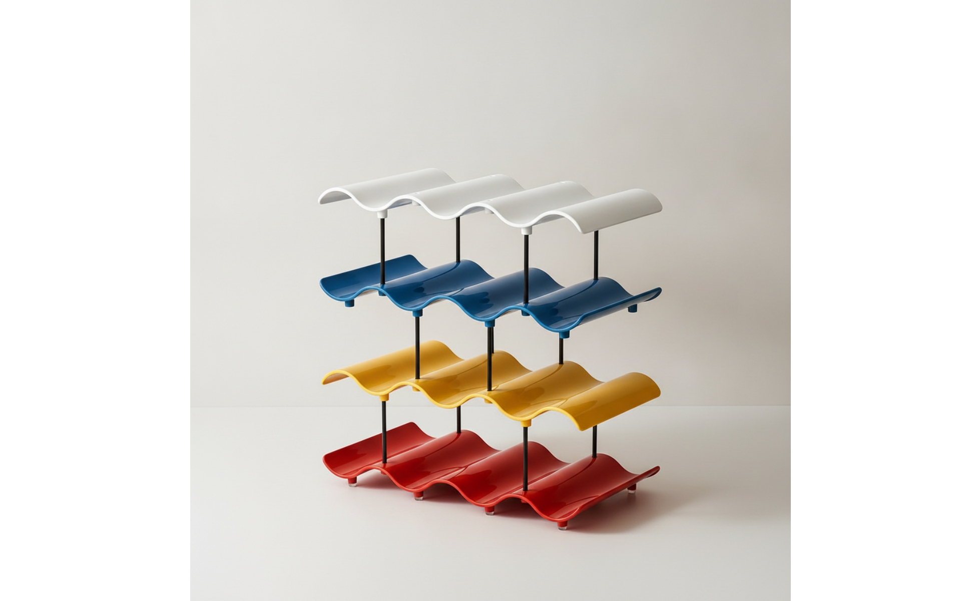 Cup Rack with Vertical Support Rods Layered Cup Storage Rack Countertop for Bar