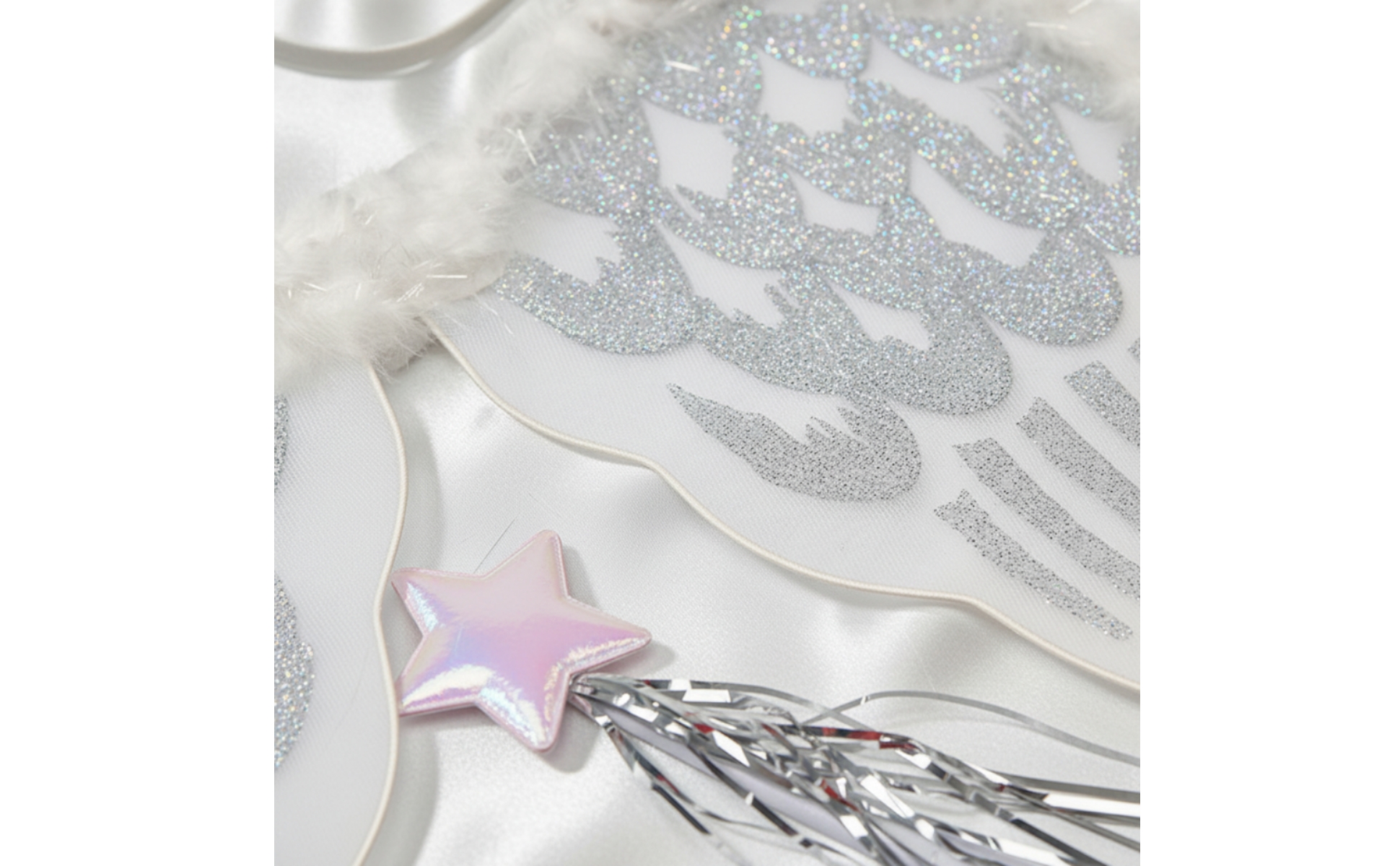 Angel Wings with Headpiece and Wand Glittery Angel Accessory Set Soft