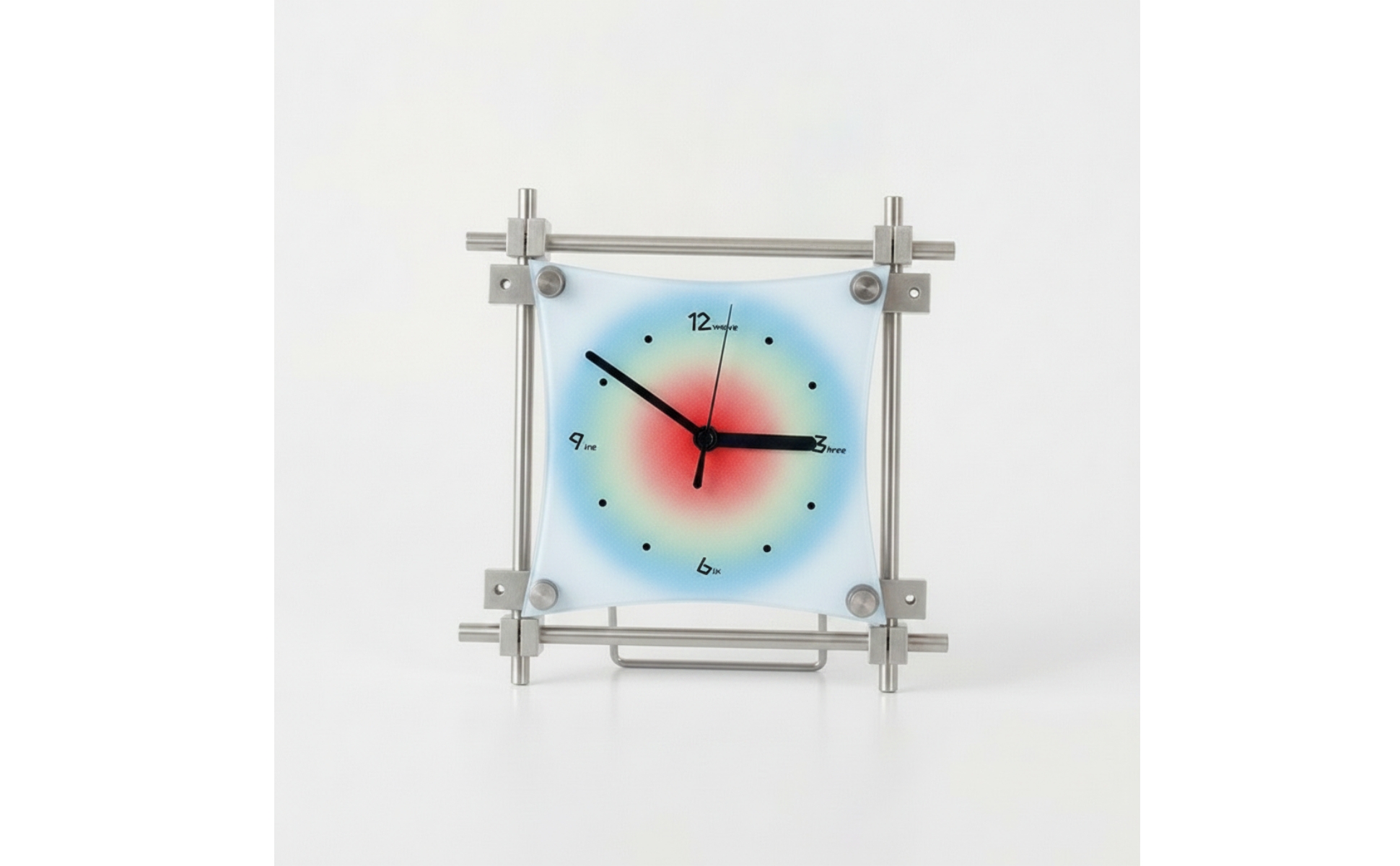 Analog Clock with Stand Modern Square Acrylic Clock Minimalist for Desk, Office