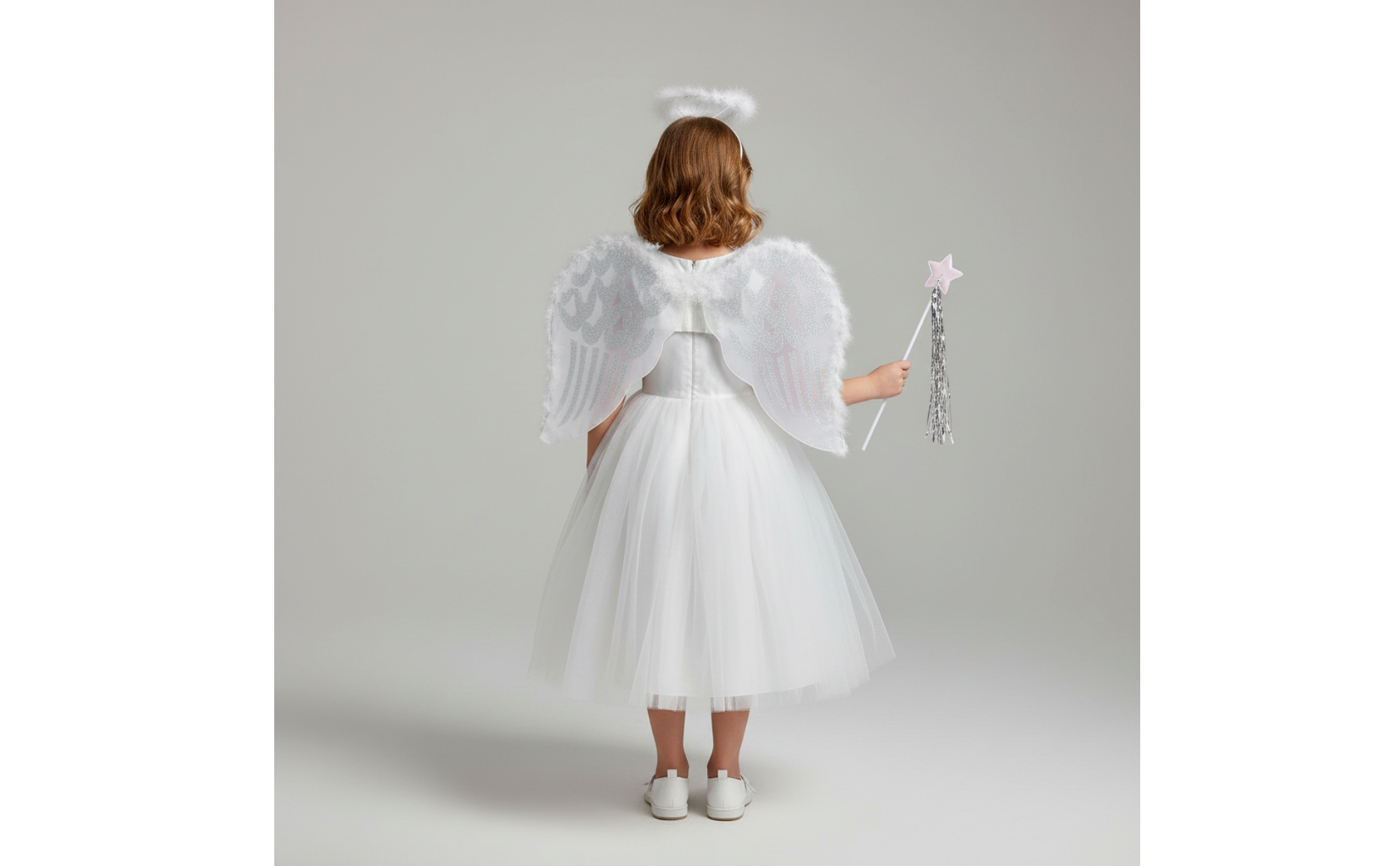 Angel Wings with Headpiece and Wand Glittery Angel Accessory Set Soft