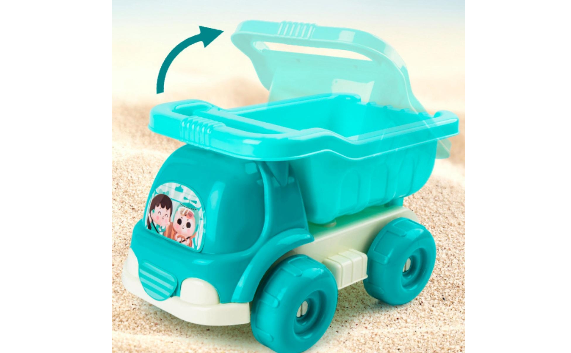 6 Pieces Sand Toy Set with Dump Truck Colorful Beach Dump Truck Set Bright