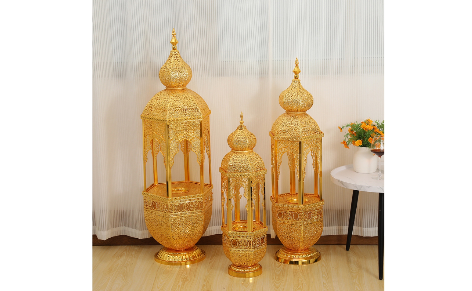 Castle Incense Burner Gold-Tone Hollow Castle Censer Ornate for Prayer Room