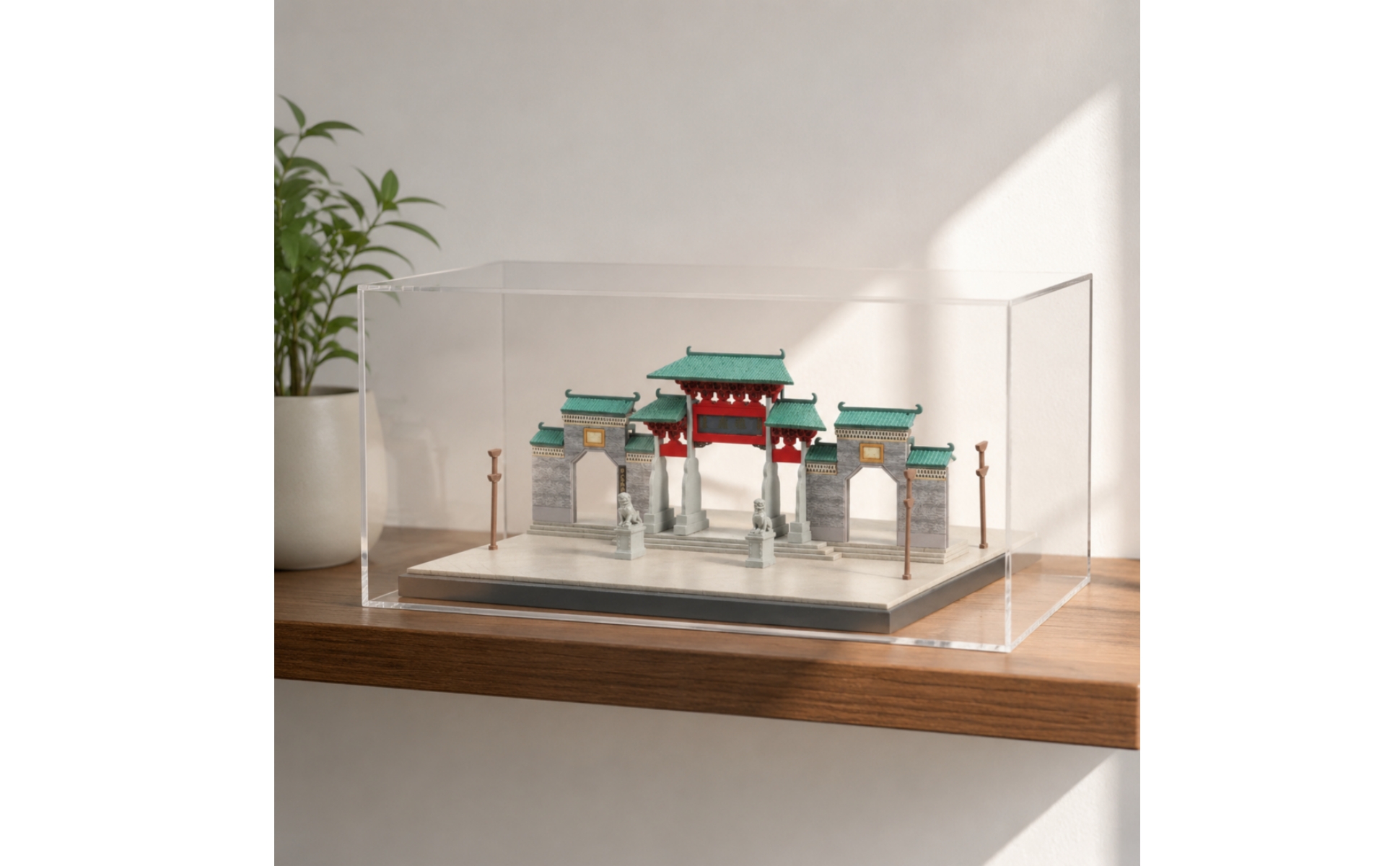 Miniature Temple Gate 1:64 Scale Temple Model Traditional Chinese for Collectors