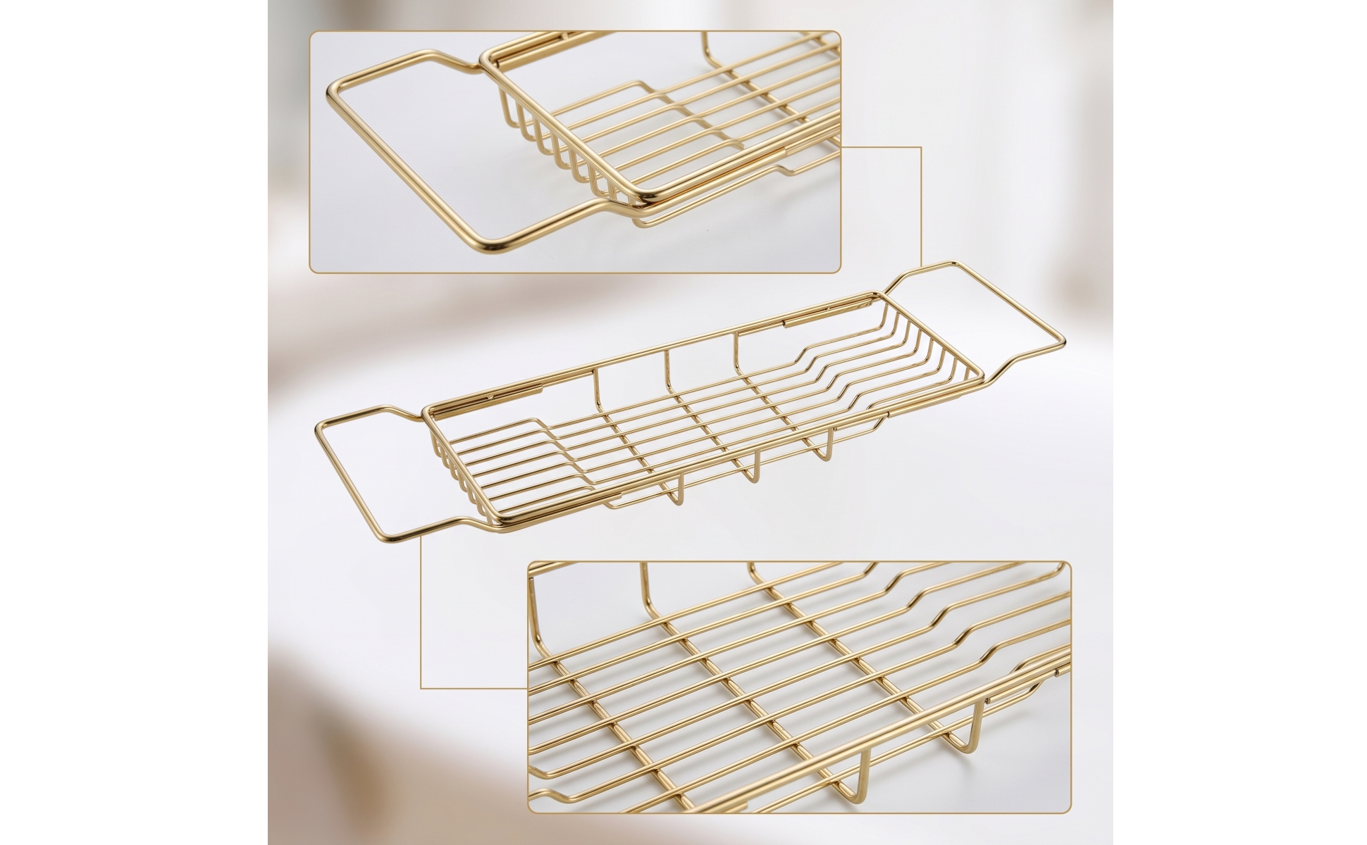 Bathtub Rack Stainless Steel over Tub Tray Rustproof for Home Spa