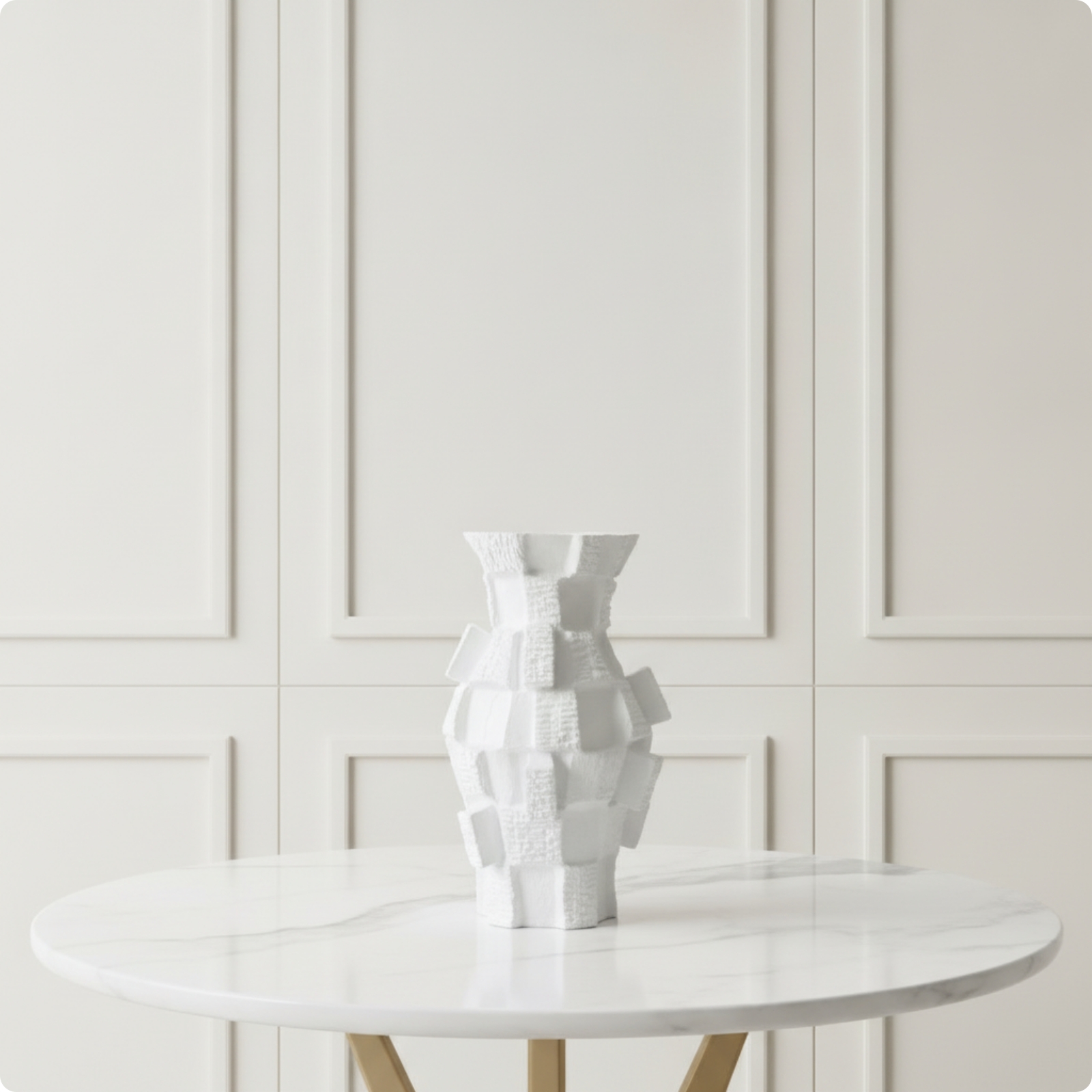 Geometric Vase Textured Resin Vase Artistic for Entryway