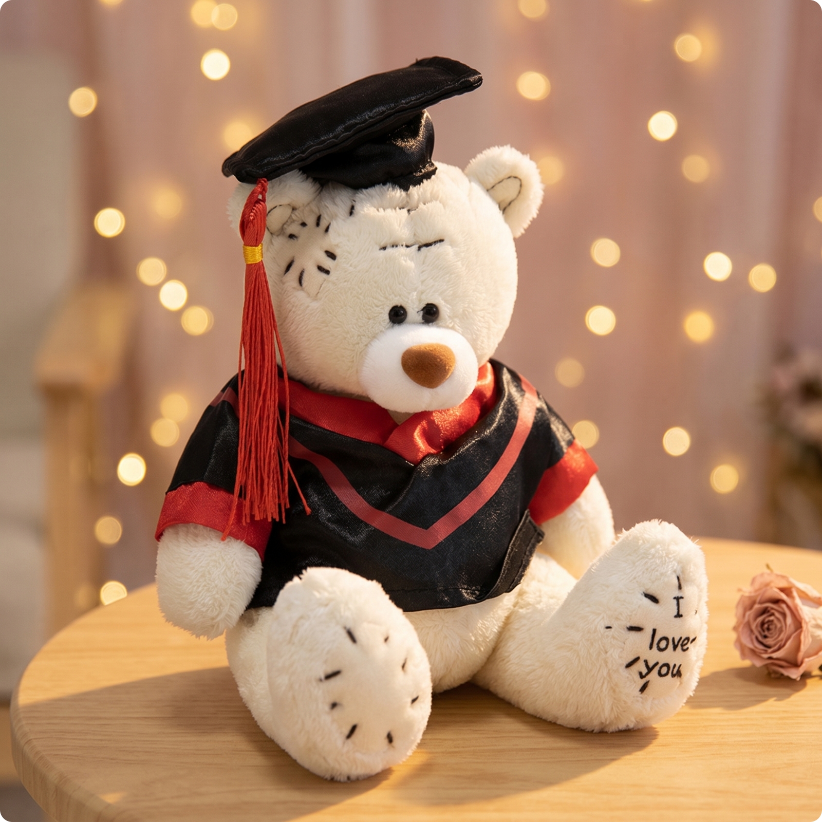 Graduation Teddy Bear Gift Stuffed Doll with Graduation Cap Cute for Dorm Room