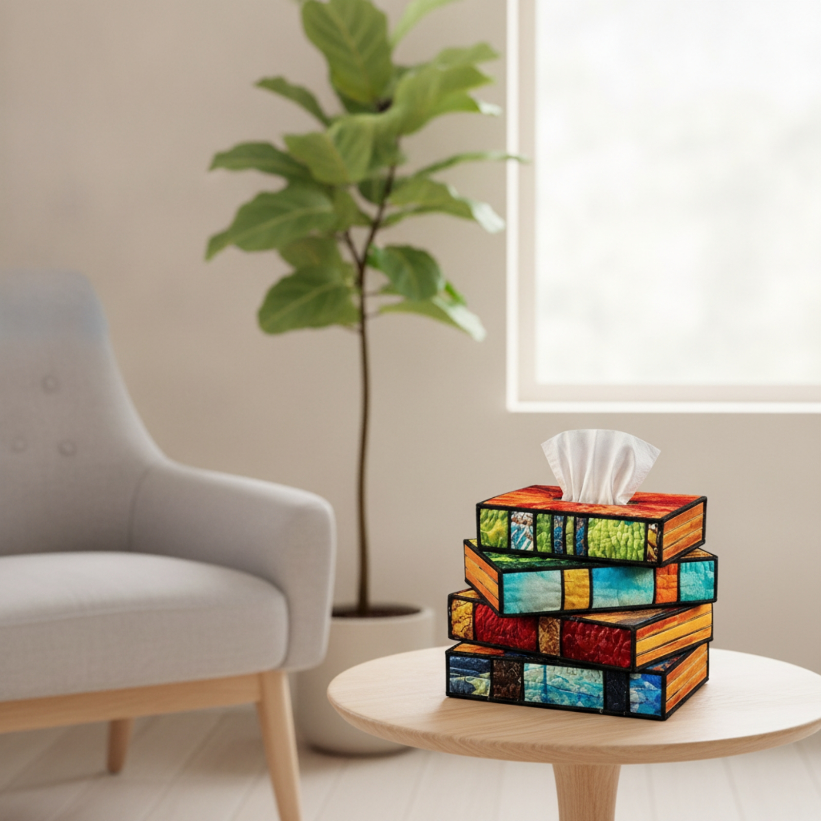 Taschentuchbox in Buchform weich Taschentuchspender dekorativ für - Produktbild 4