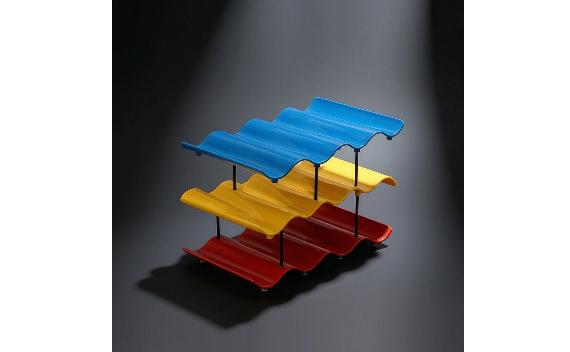 Cup Rack with Vertical Support Rods Layered Cup Storage Rack Countertop for Bar