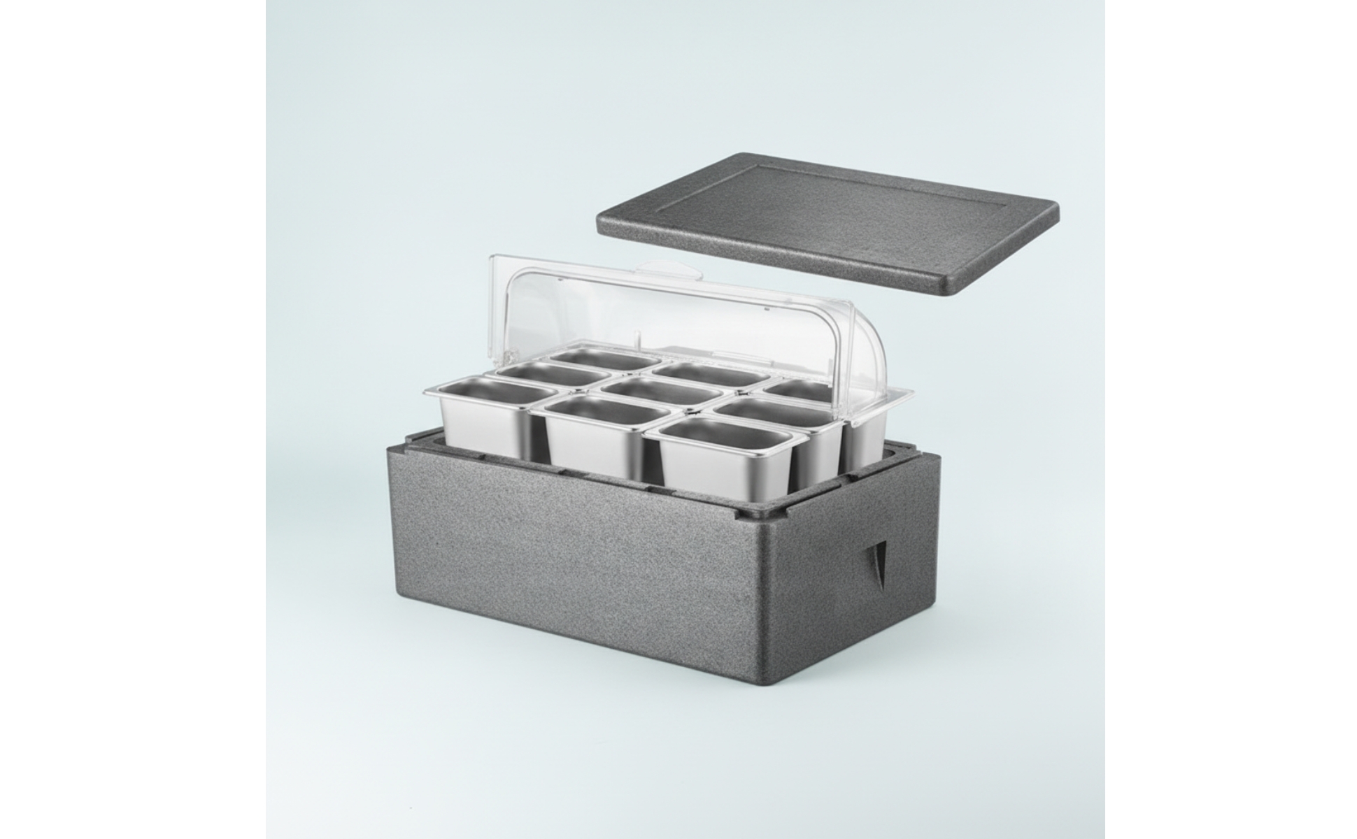 Insulated Food Display Box Thermal Cooler Box with Trays Portable for Caterers