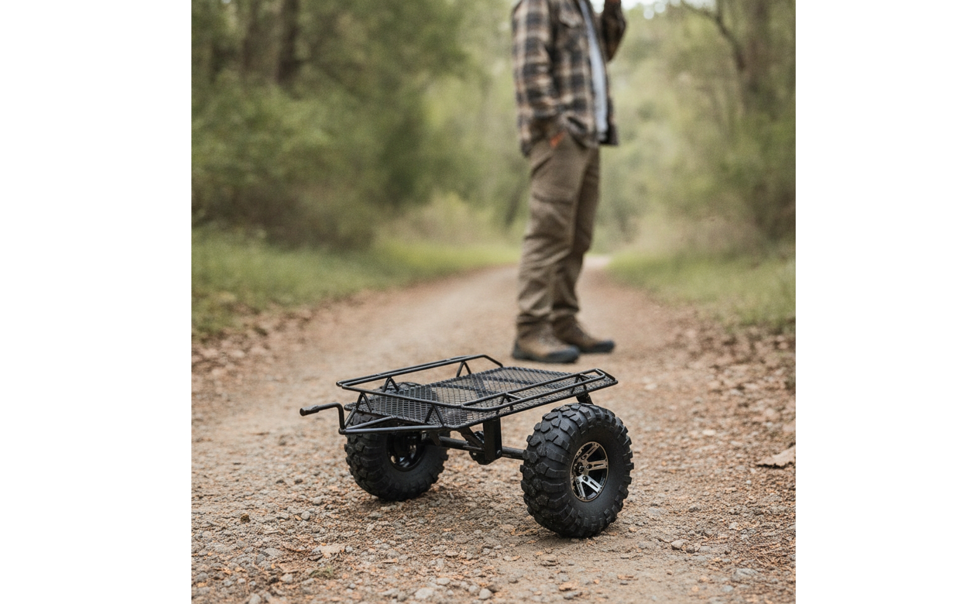 Metal Crawler Trailer 1/10 Scale RC Crawler Trailer Flatbed for Trail Runs