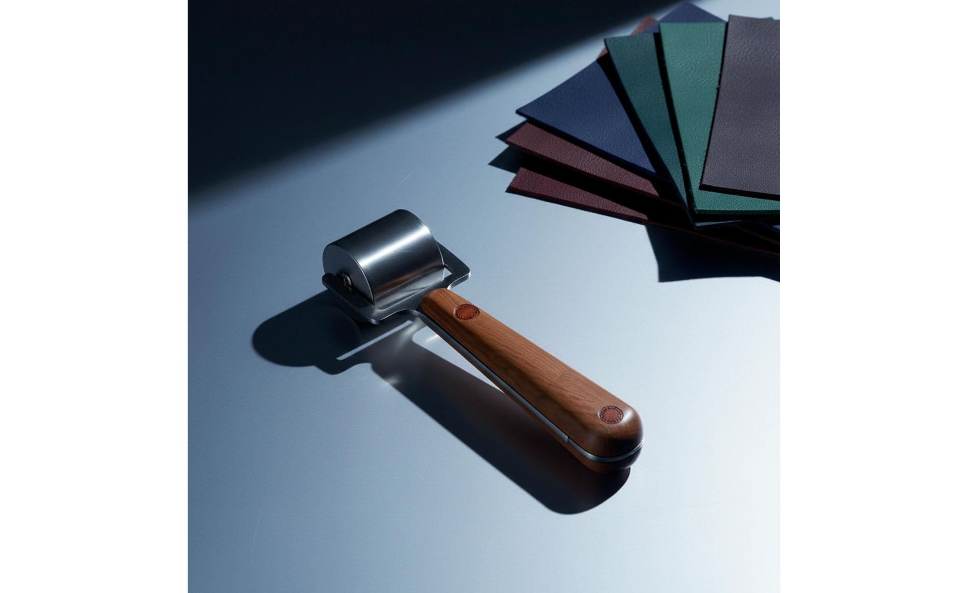 Leather Press Roller with Wooden Handle Comfortable to Hold for Leathercrafters