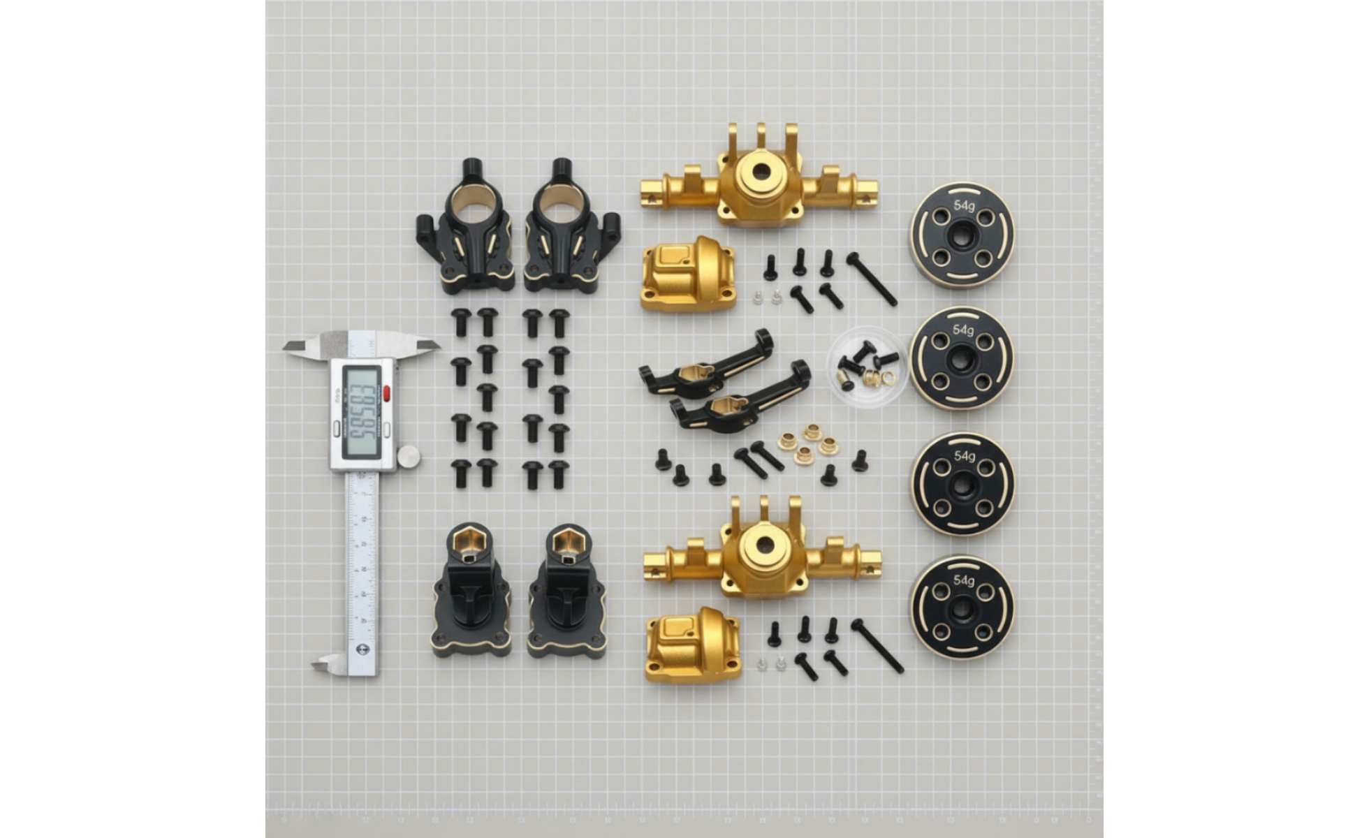 Axle Housing Kit Metal RC Car Parts with Screws Brass for Custom Builds