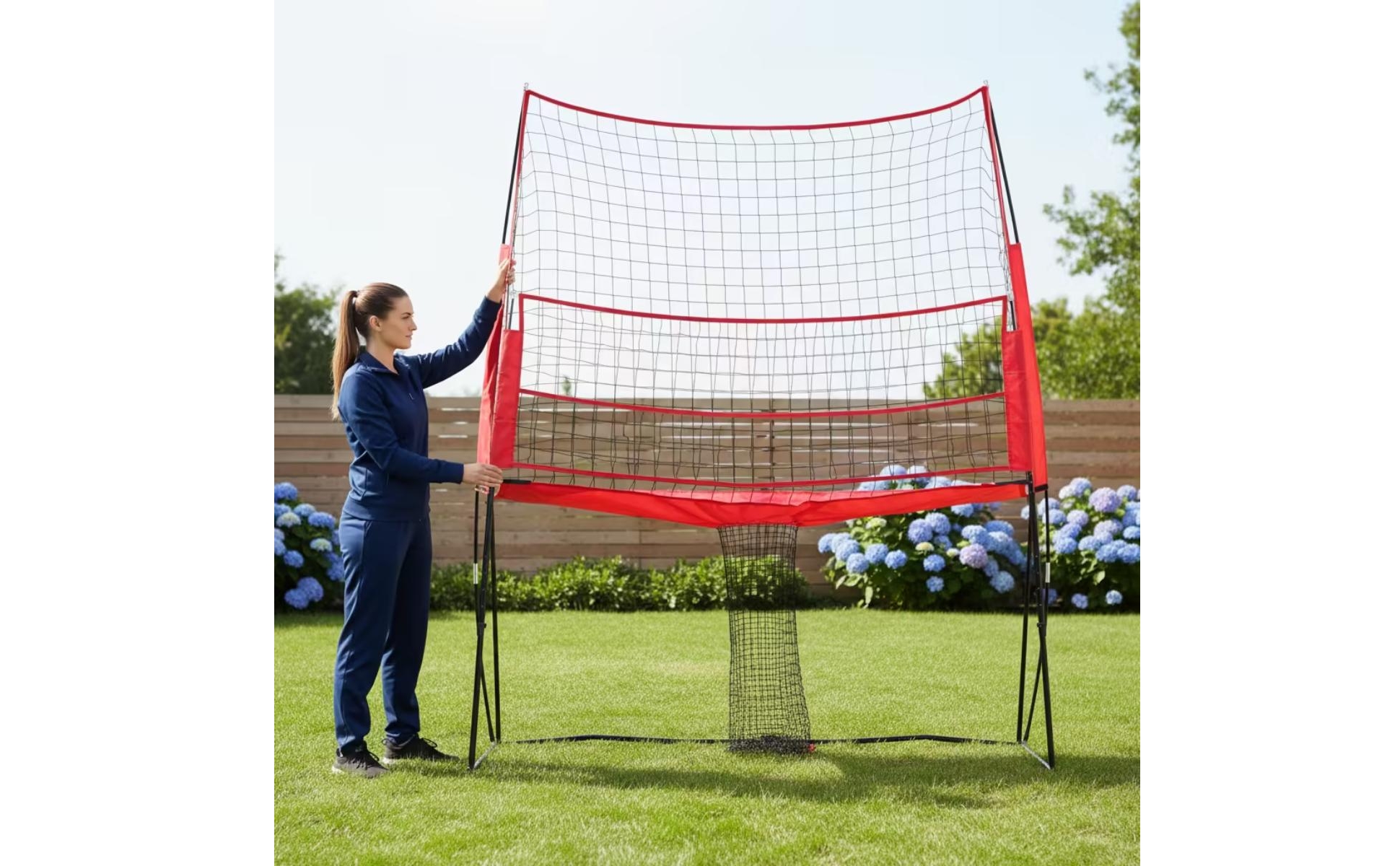 Volleyball Practice Net Freestanding for Backyard, Gymnasium, Coaches