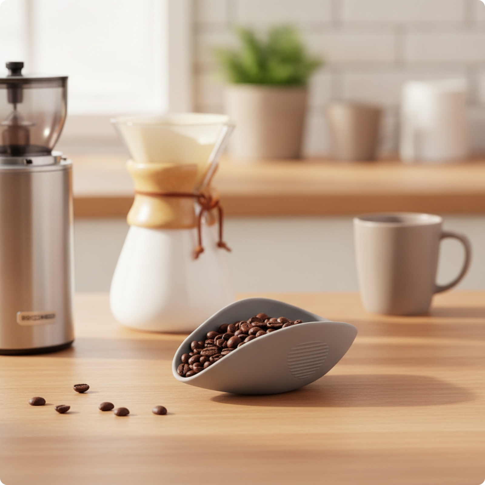 Silicone Coffee Scoop Food-Grade Coffee Scoop with Ridged Grip Flexible