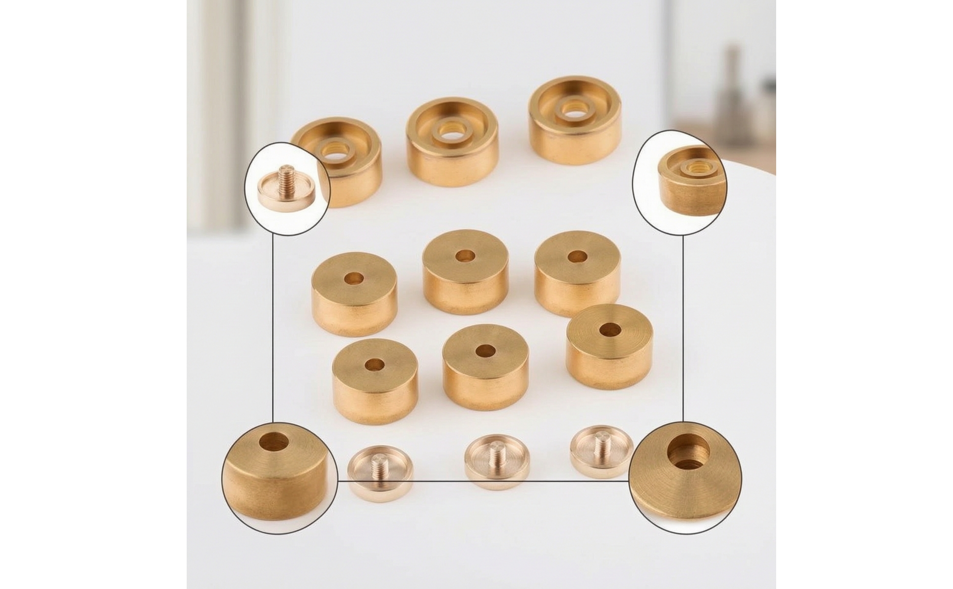 Trumpet Valve Caps with Buttons Brass Trumpet Valve Button Gold-Colored