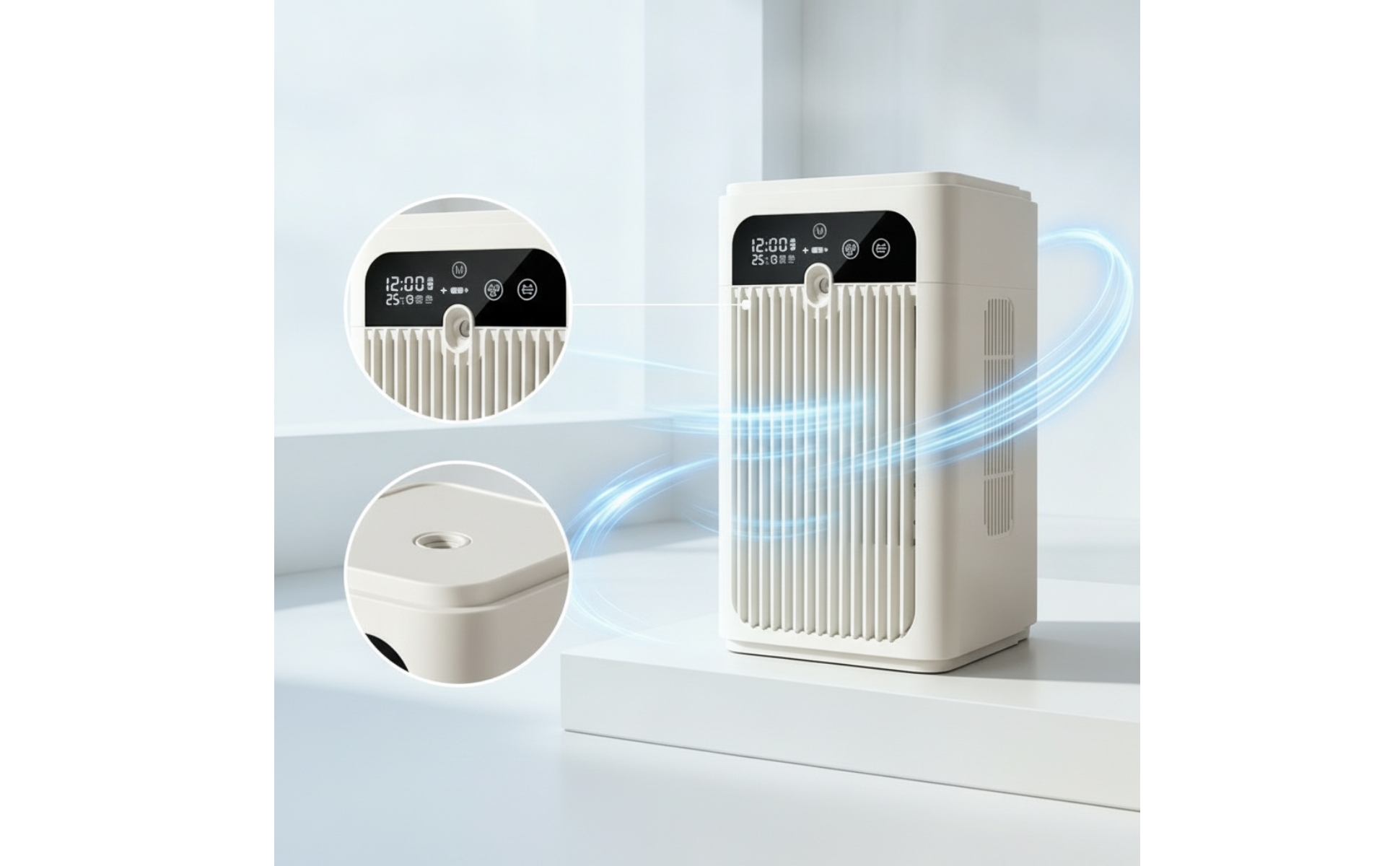 Fan with Cooling Mist Humidifier Touch Control Desk Fan with Water Tank