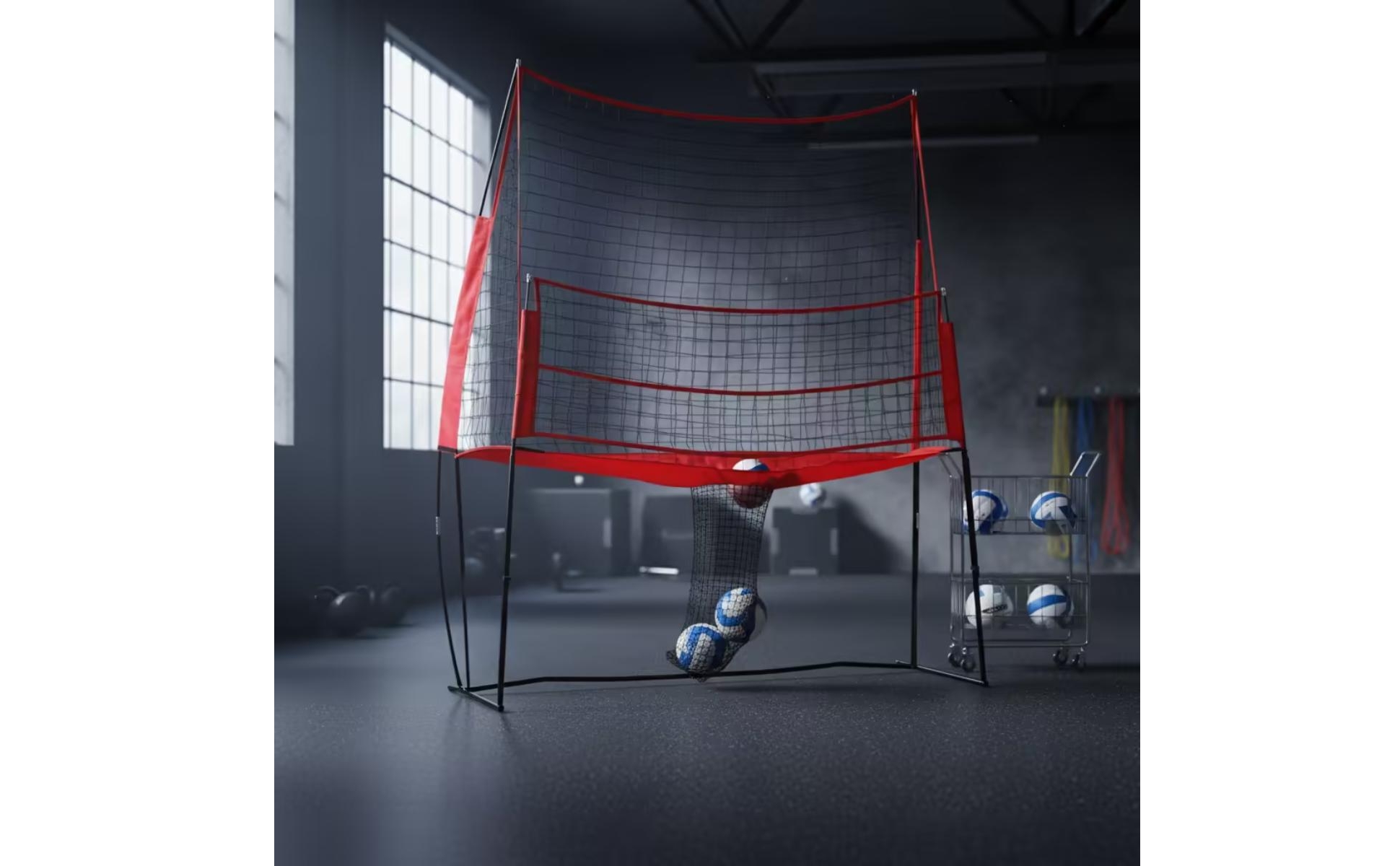 Volleyball Practice Net Freestanding for Backyard, Gymnasium, Coaches