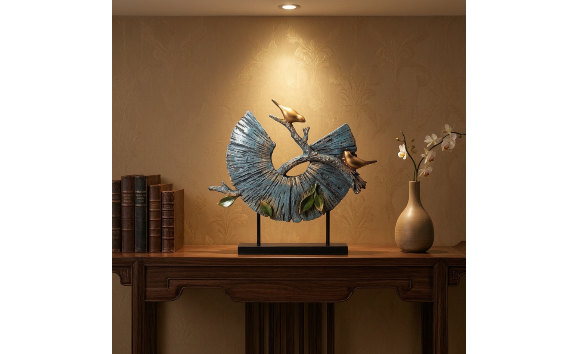 Abstract Bird Sculpture Weathered Bird Sculpture Modern for Living Room, Mantel