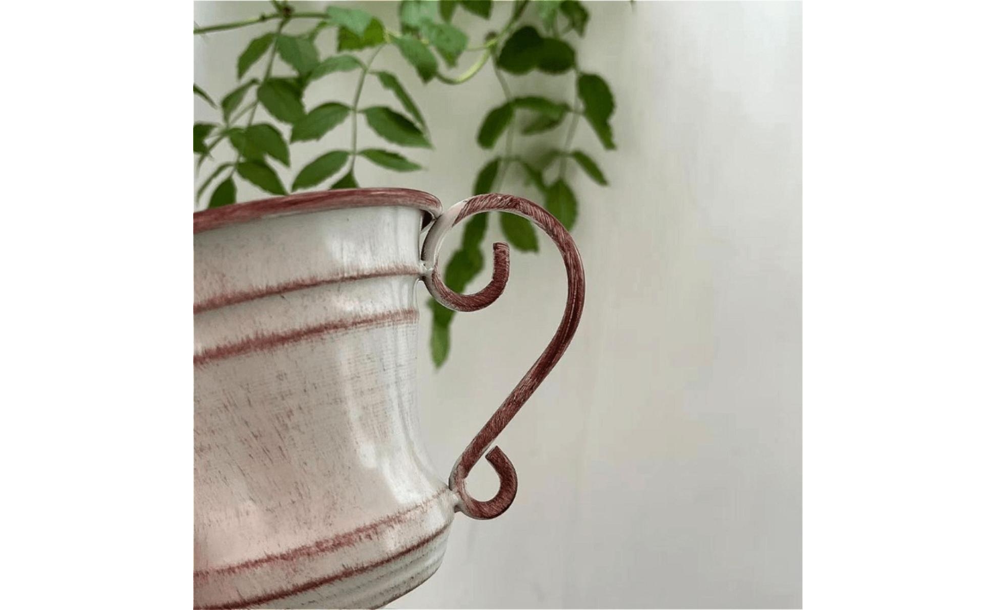 Trophy Planter Vintage Iron Planter with Handles Antique for Tabletop, Gardeners