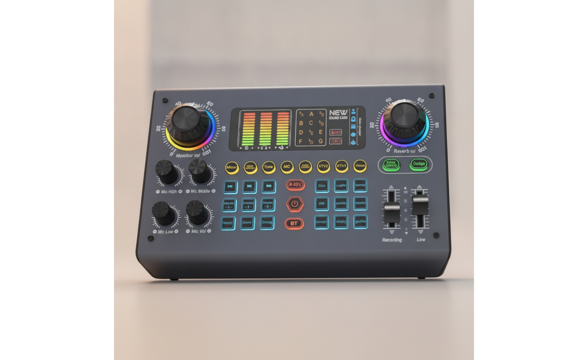 Desktop Audio Mixer Plug and Play Sound Card with 48V 48V Power Power USB