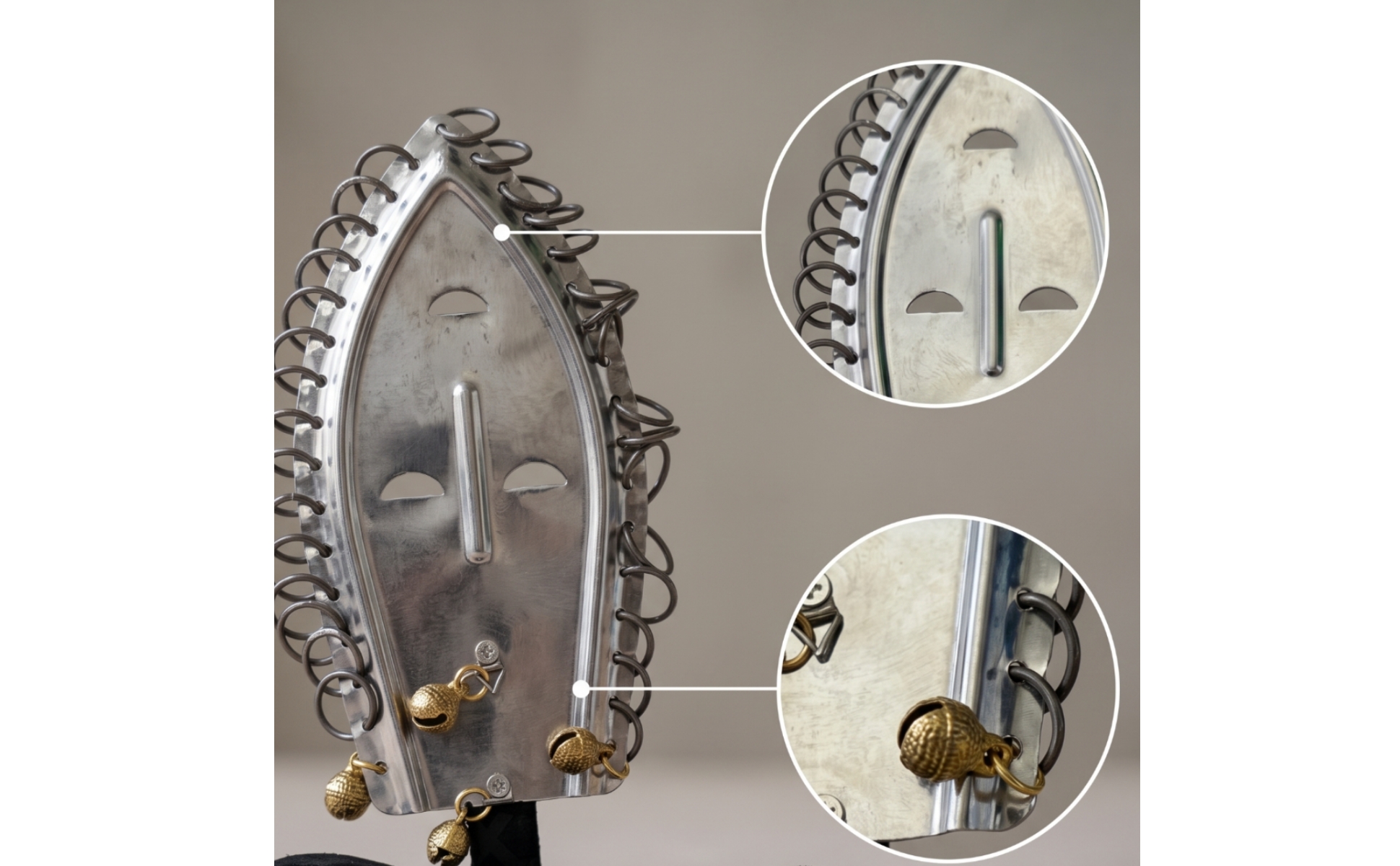 African Shaker Handheld Shaker with Bells Metal for Drum Accompaniment, Drummers