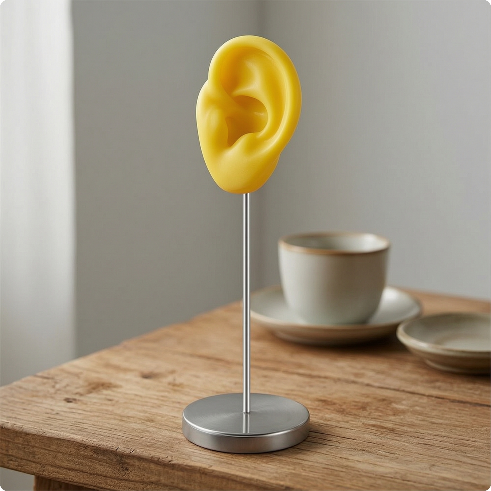 Ear Display Model with Stand Washable Ear Model with Stand Reusable for Studios