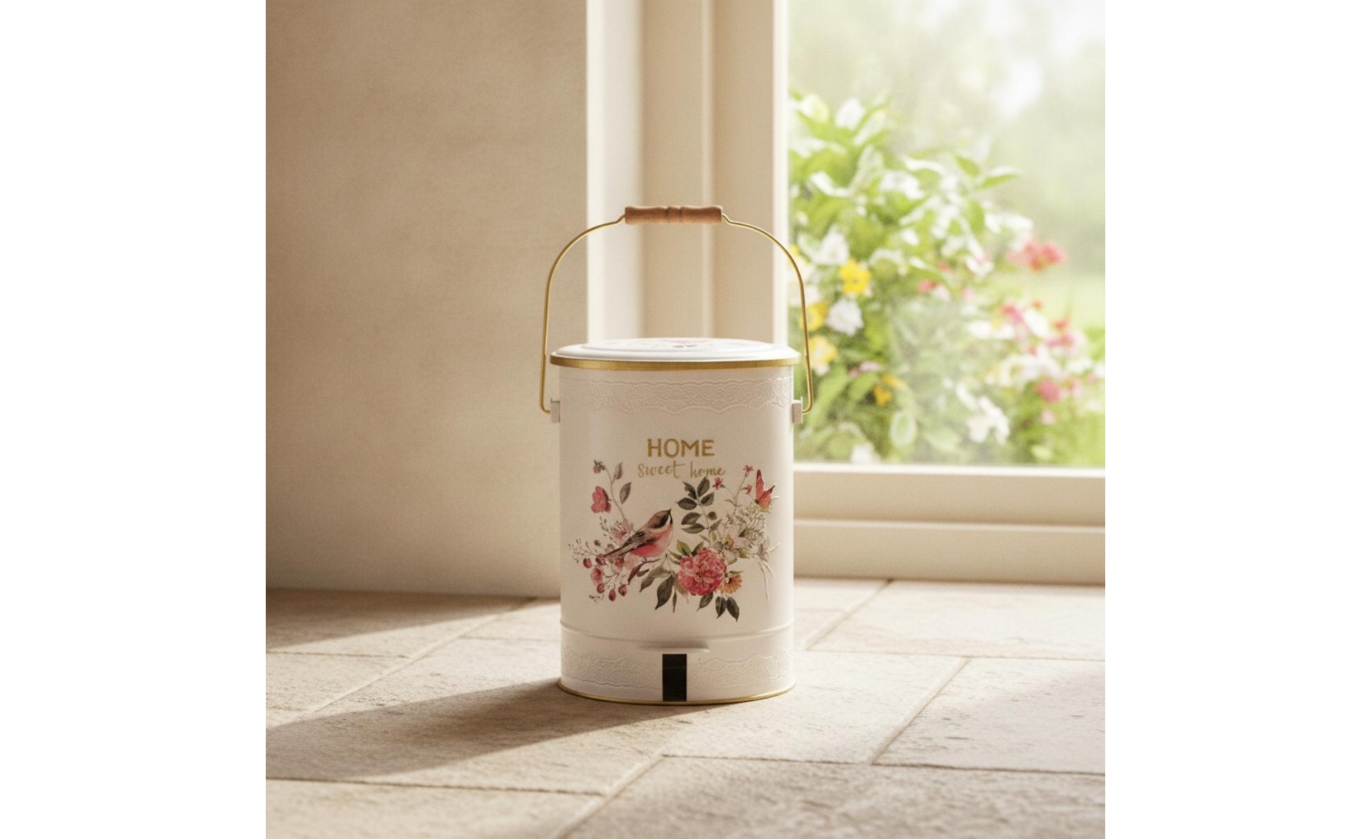 Trash Can with Pedal Handseffortless Pedal Bin Decorative for Kitchen, Bathroom