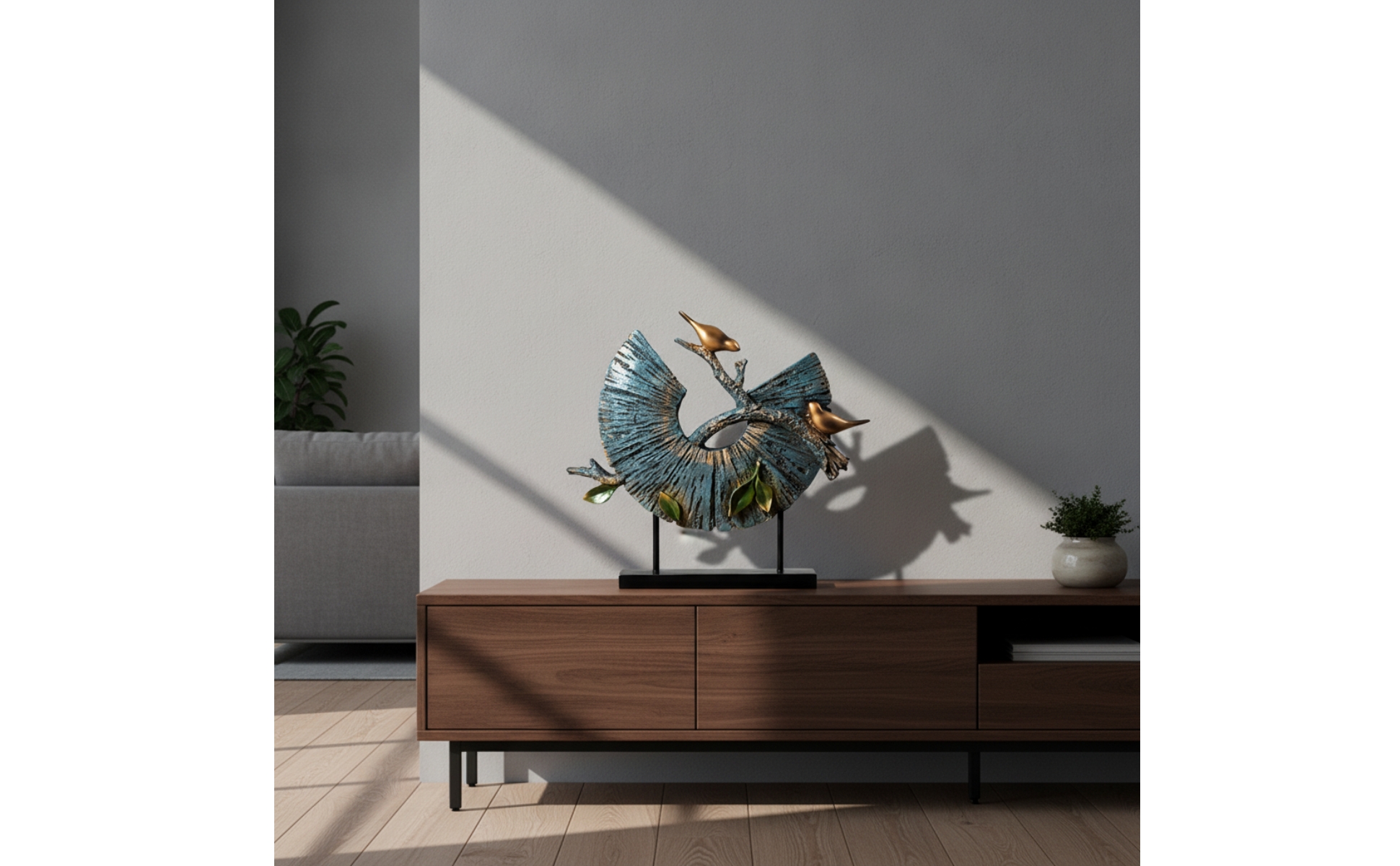 Abstract Bird Sculpture Weathered Bird Sculpture Modern for Living Room, Mantel