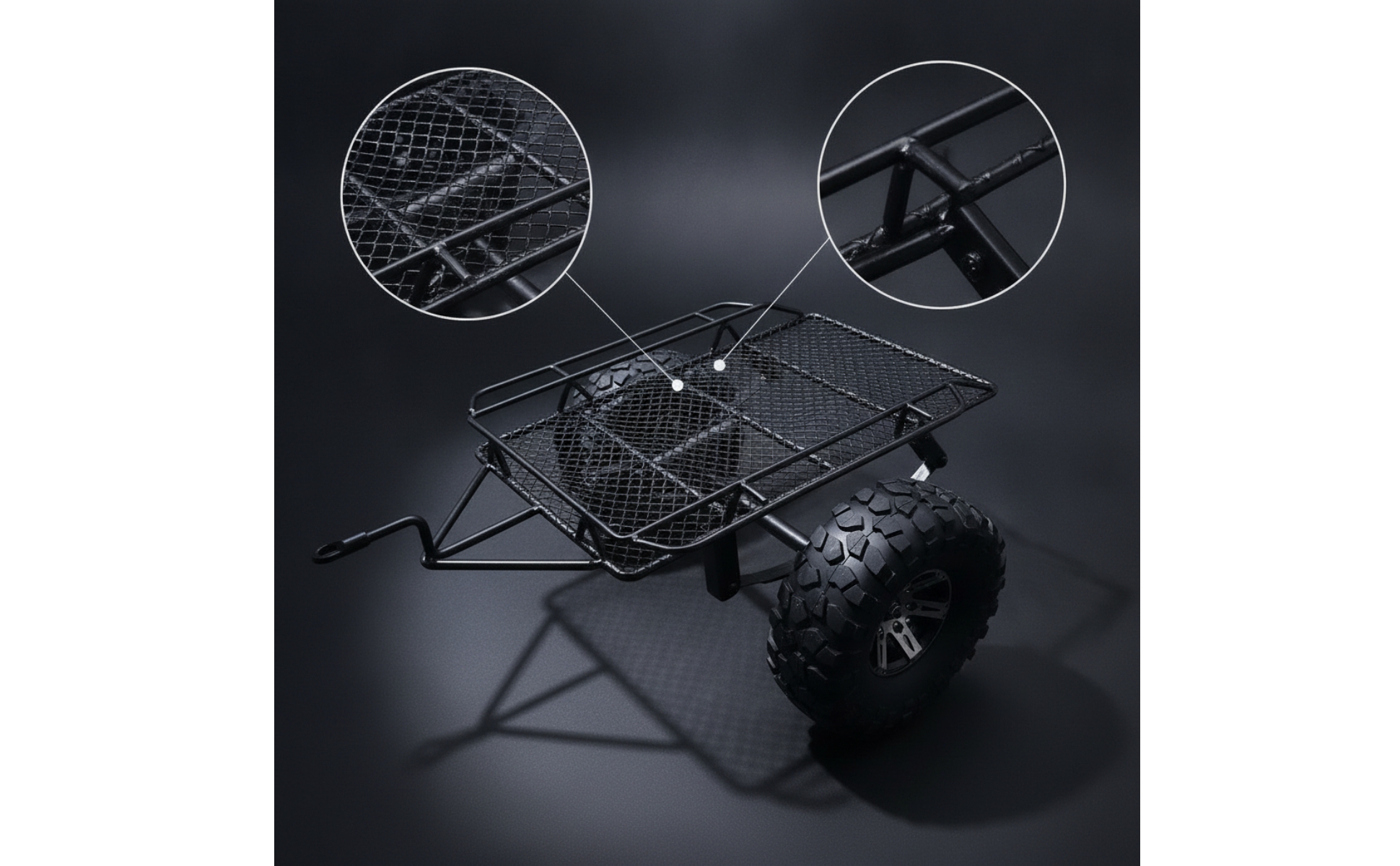 Metal Crawler Trailer 1/10 Scale RC Crawler Trailer Flatbed for Trail Runs