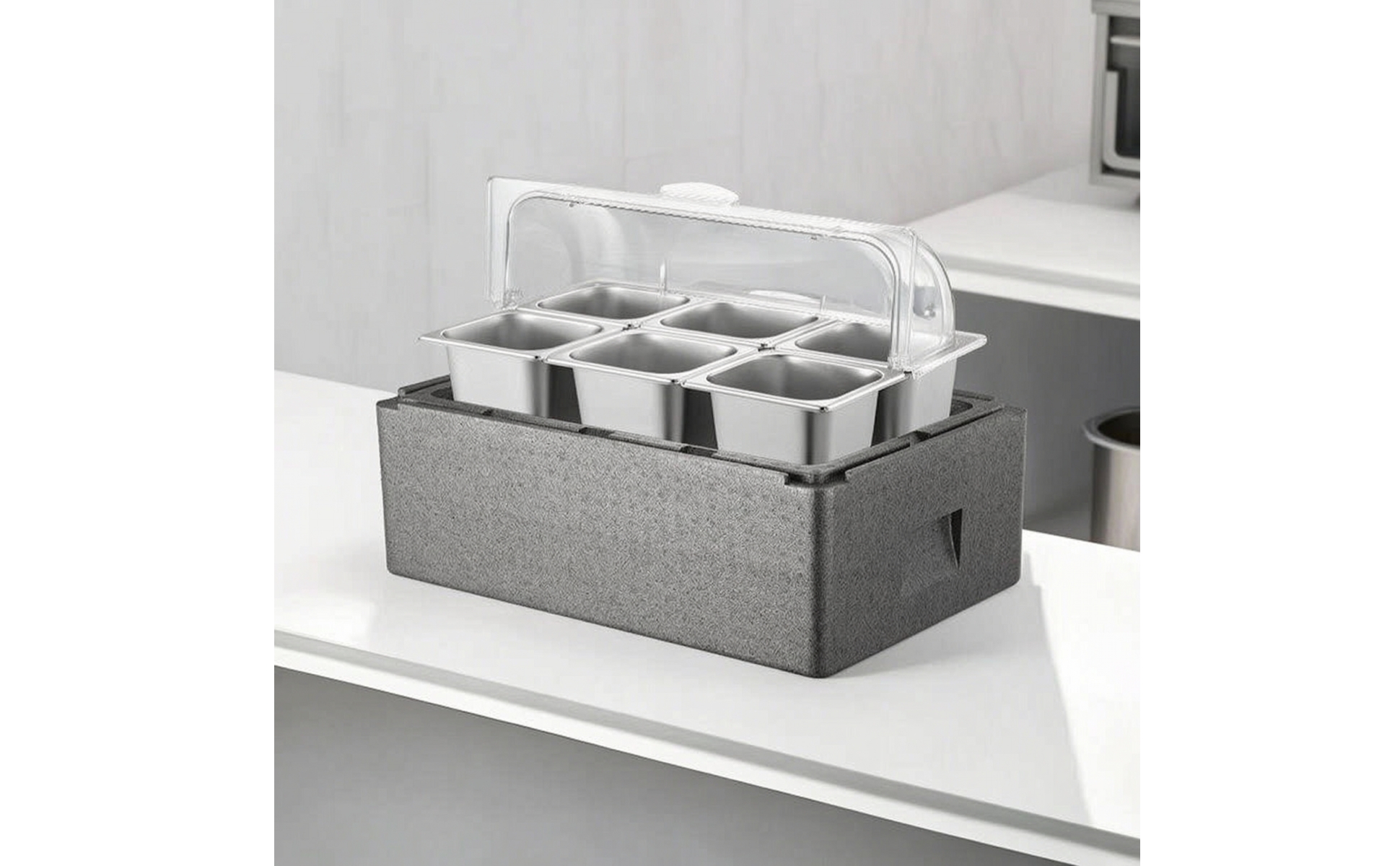 Insulated Food Display Box Thermal Cooler Box with Trays Portable for Caterers