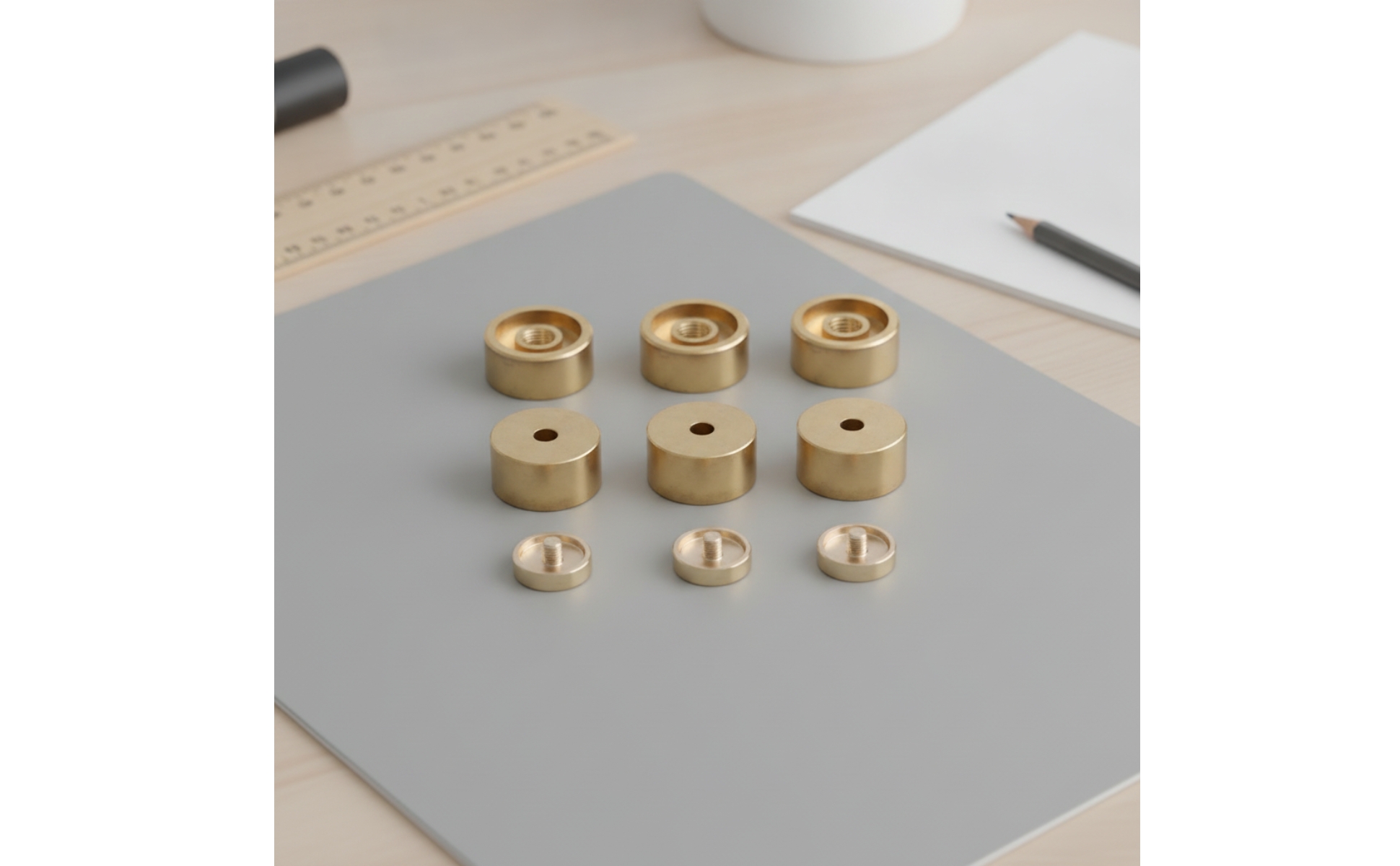 Trumpet Valve Caps with Buttons Brass Trumpet Valve Button Gold-Colored