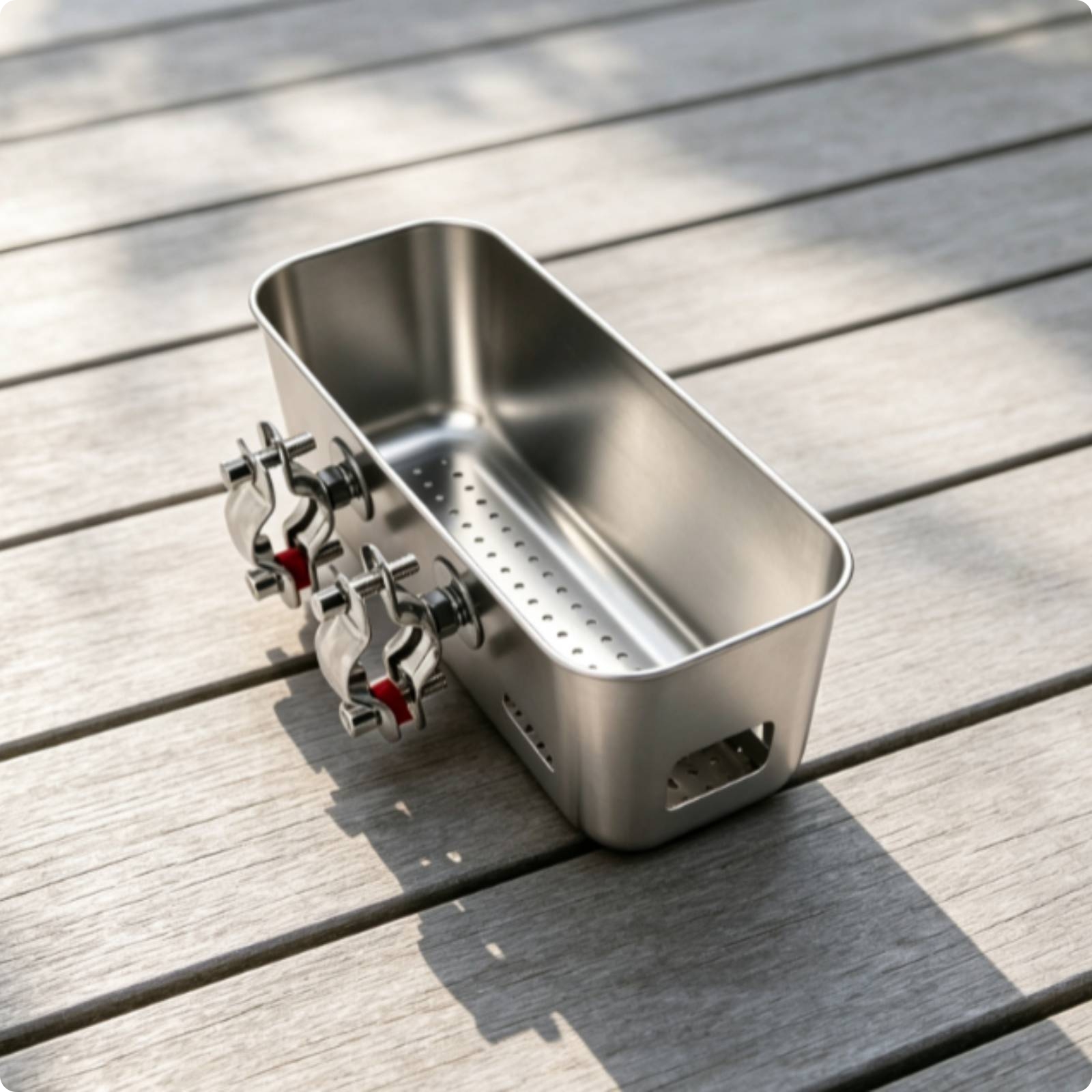 Rail Mount Box Ventilated Stainless Steel Box Sturdy for Anglers