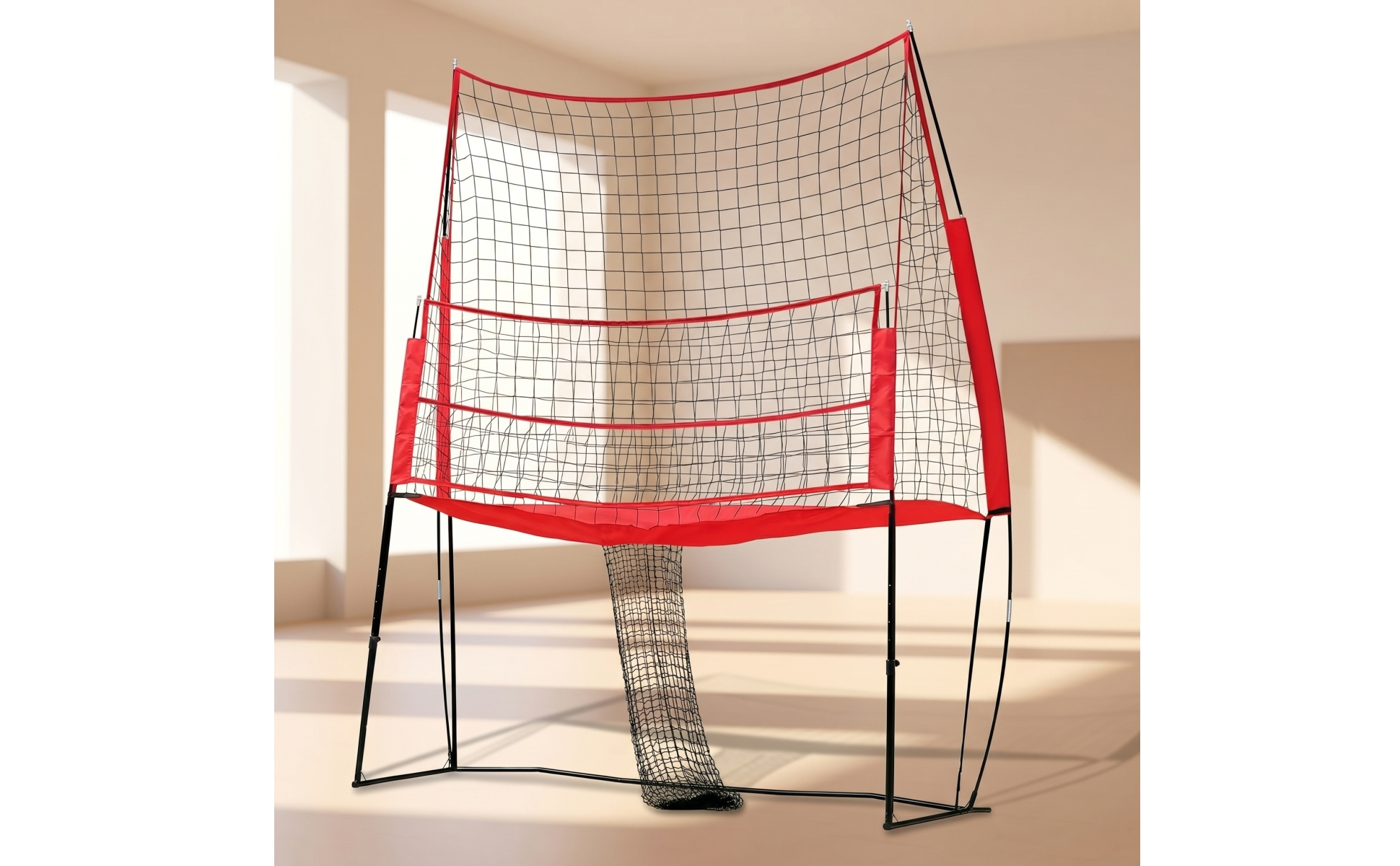 Volleyball Practice Net Freestanding for Backyard, Gymnasium, Coaches